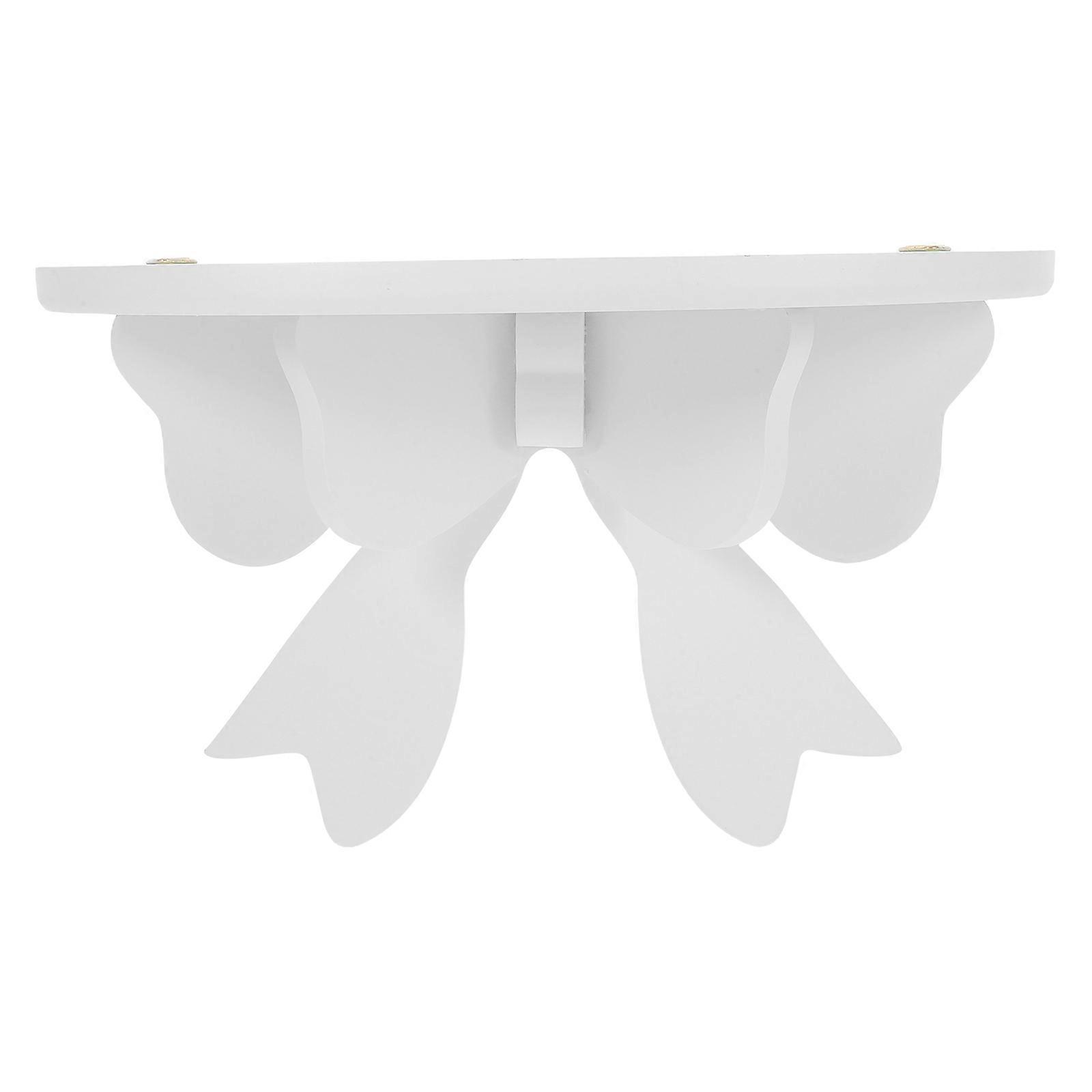 Nordic Style Bow Wall Shelf Small Wooden Floating Shelf for Bedroom Decor Easy Installation Organizer for Books Display Practical Storage Rack