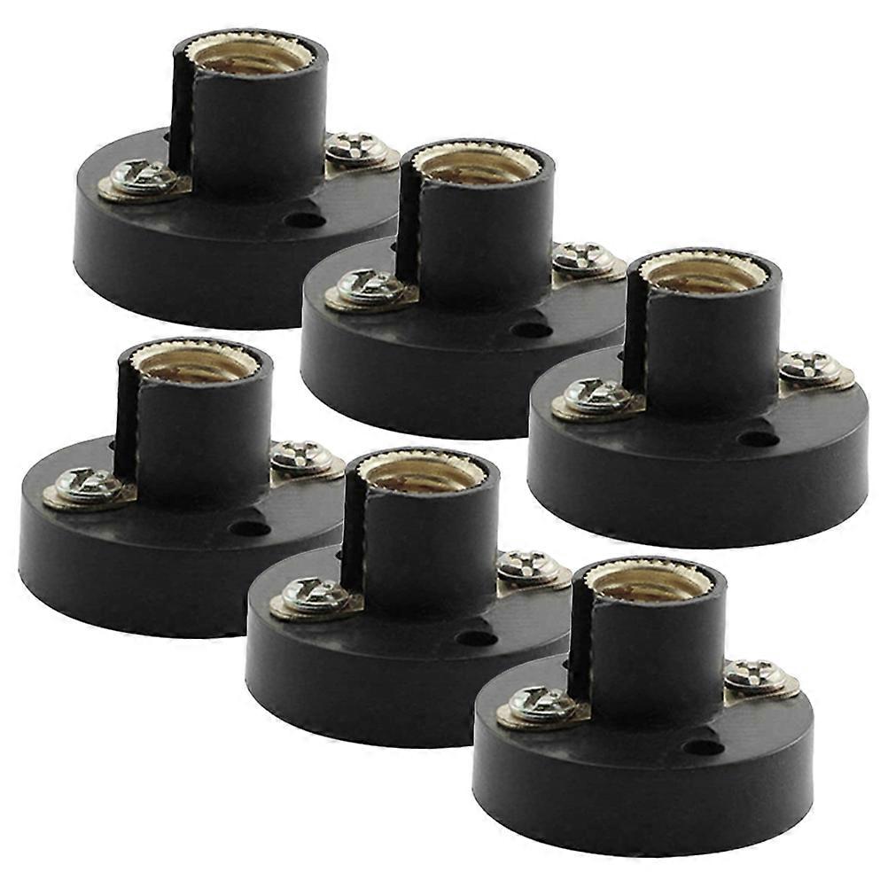 Screw Socket Lamp Base for Electrical Test 6Pcs Black Plastic Metal