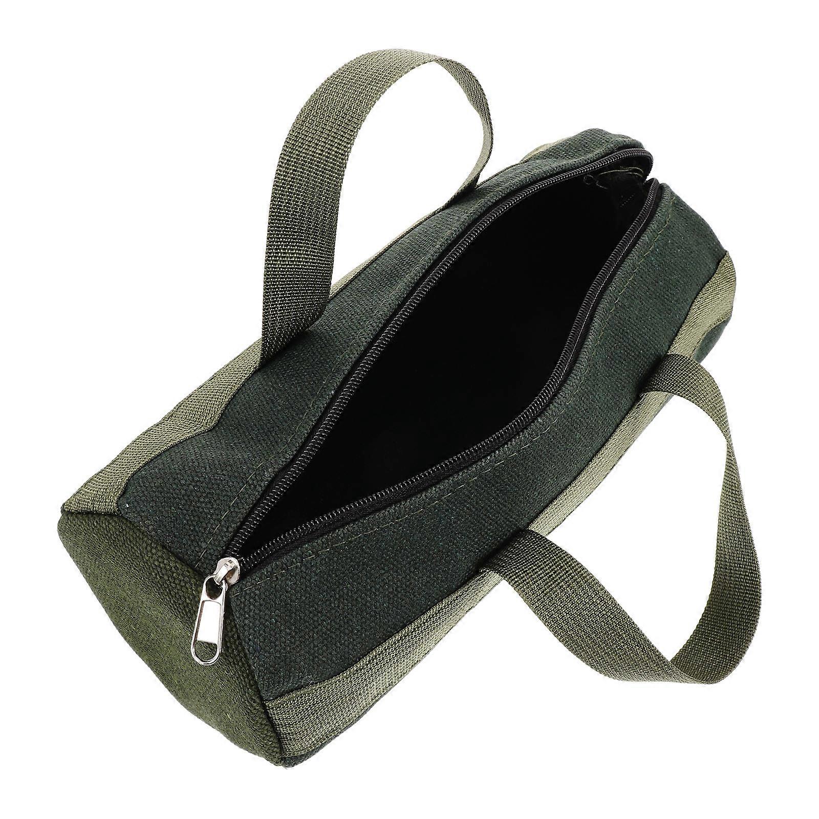Heavy Duty Canvas Tool Pouch Multi Functional Durable Organizer for Electricians DIY Enthusiasts Round Design Storage Bag for Tools Accessories