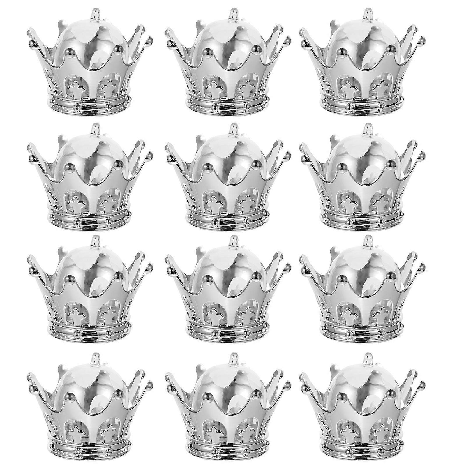Candy Box Party Favor Crown Box Silver 8x8x5cm Candy Storage 12 Pcs