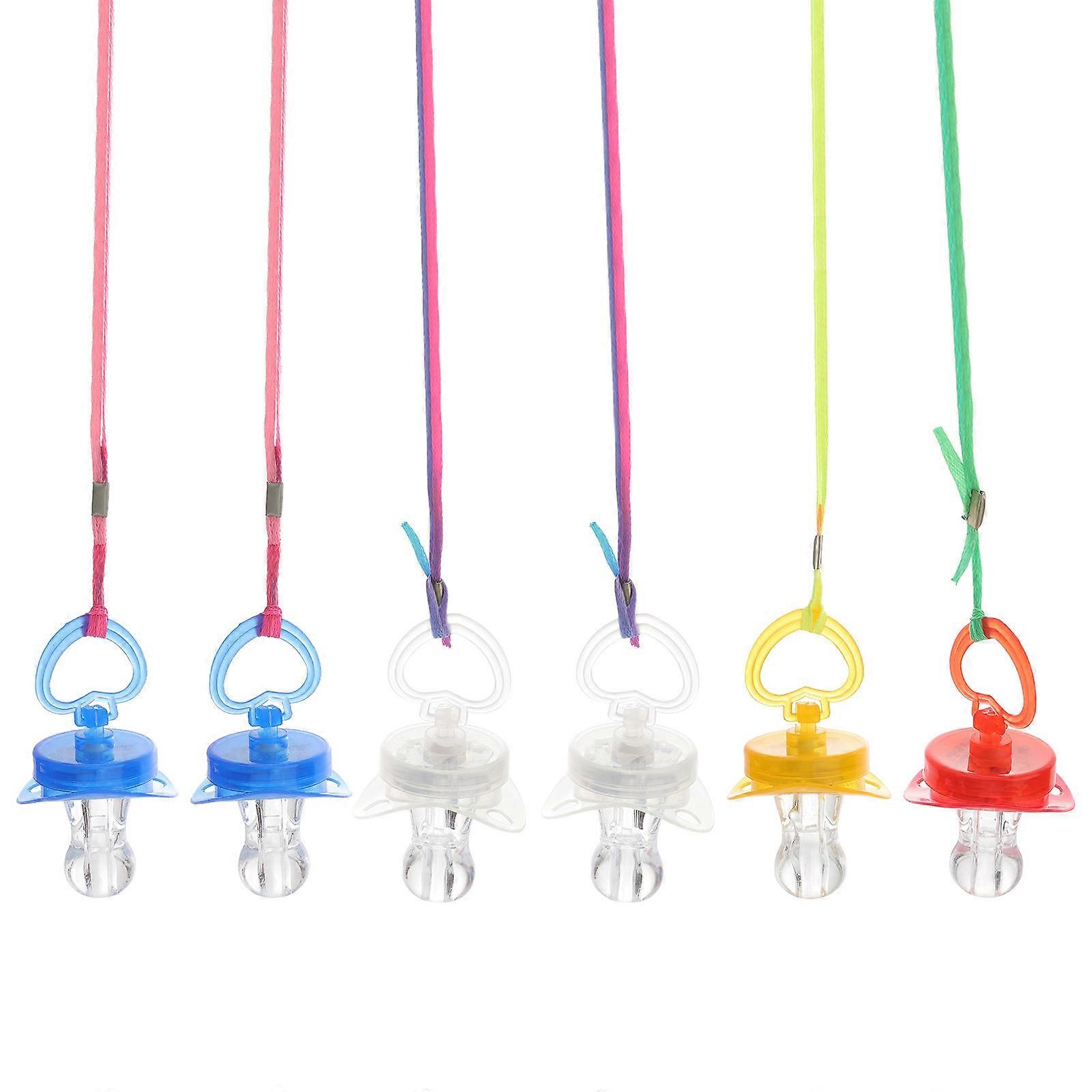 Party Whistles For Kids Glowing Whistles Pacifier Toys Assorted Color 6Pcs