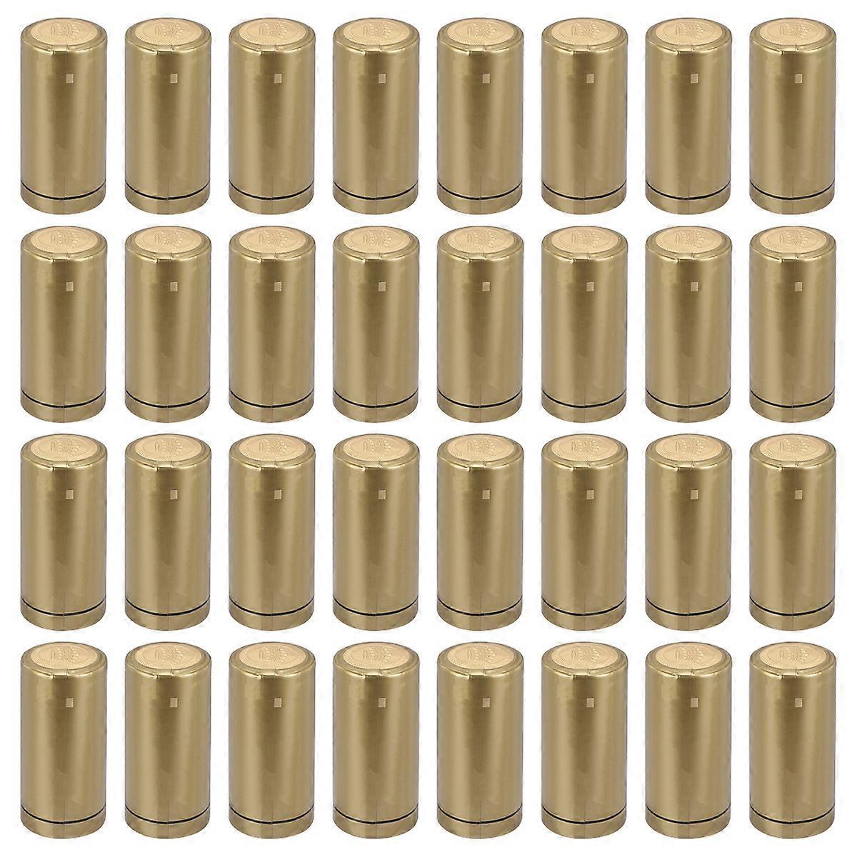Making Bottles Caps Heat Shrink Capsules Sealing Protection Golden Cylindrical 50Pcs