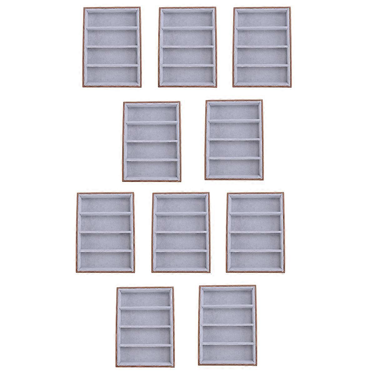 Sunglasses Display Glasses Cases 4 Grids Sunglasses Display - Brown