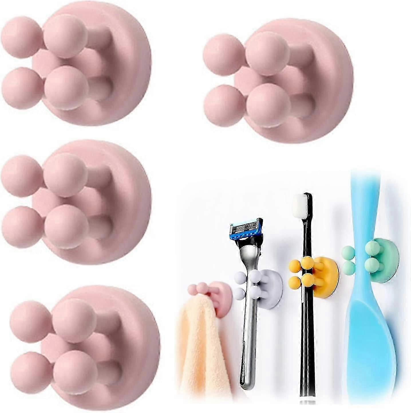 4 Pcs Toothbrush Holder, Pink