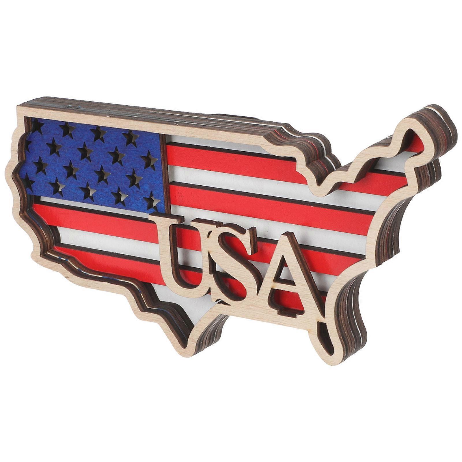 Independence Day Wooden Flag Hanging Decor for Wall