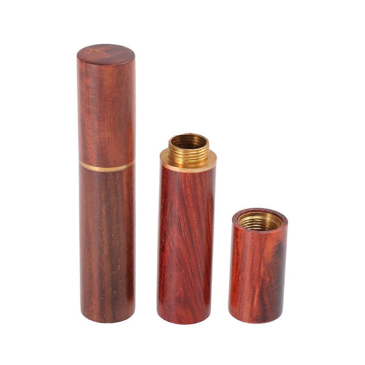 Toothpick Organizer Creative Round Toothpick Box Rosewood Material Dust Proof Portable For Home Restaurant 2Pcs