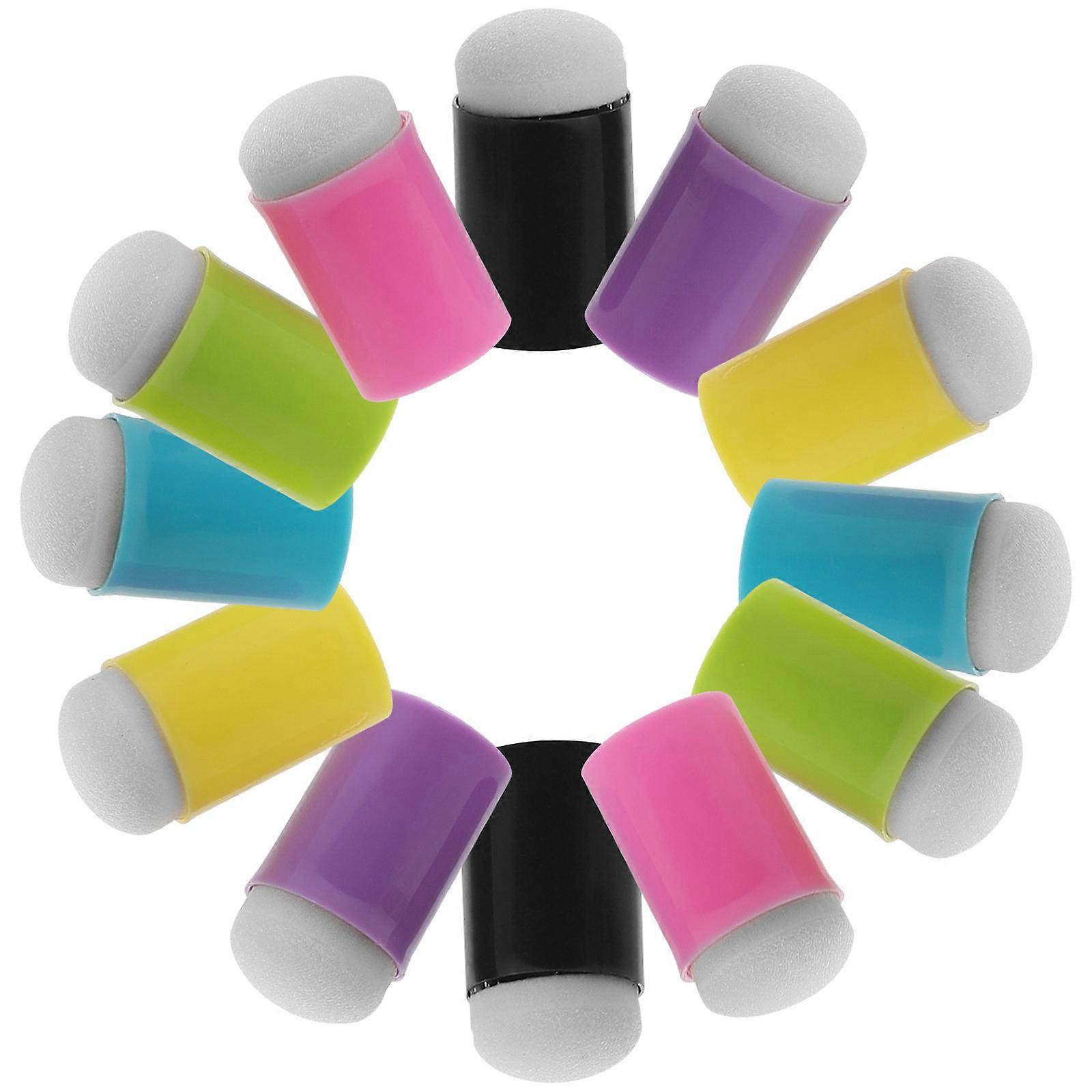 Ink Blending Tool Finger Painting Sponges Daubers Stamping Tool Assorted Color 3X1.5cm 12Pcs