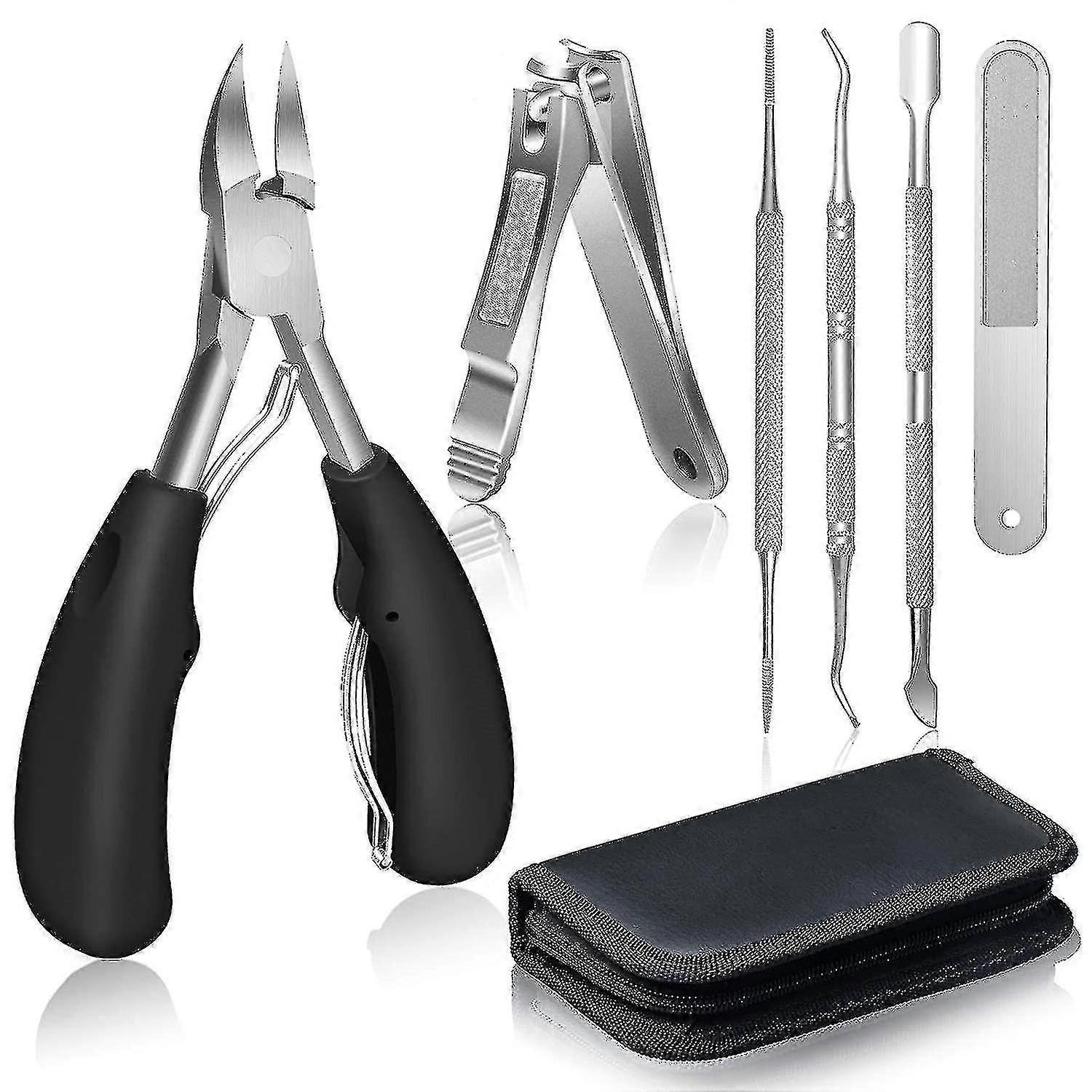 ステンレス製足の爪クリッパー 厚爪&陥入爪用 - シニアソフトグリップ ヤスリ付き