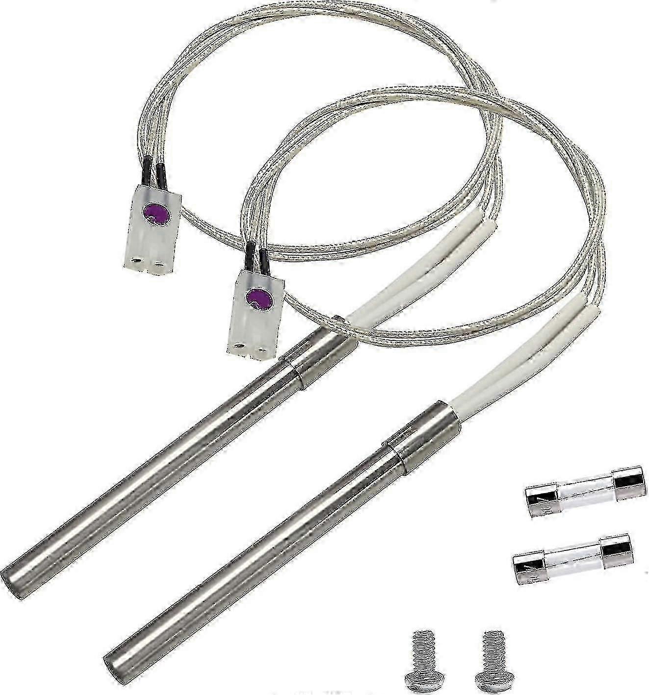 2 Packs Upgraded Pellet Grill Igniter Replacement for Pit Boss Camp Chef Smokers, Hot Rod Ignitor Parts Kit with 2pc Fuse, 200W 120V