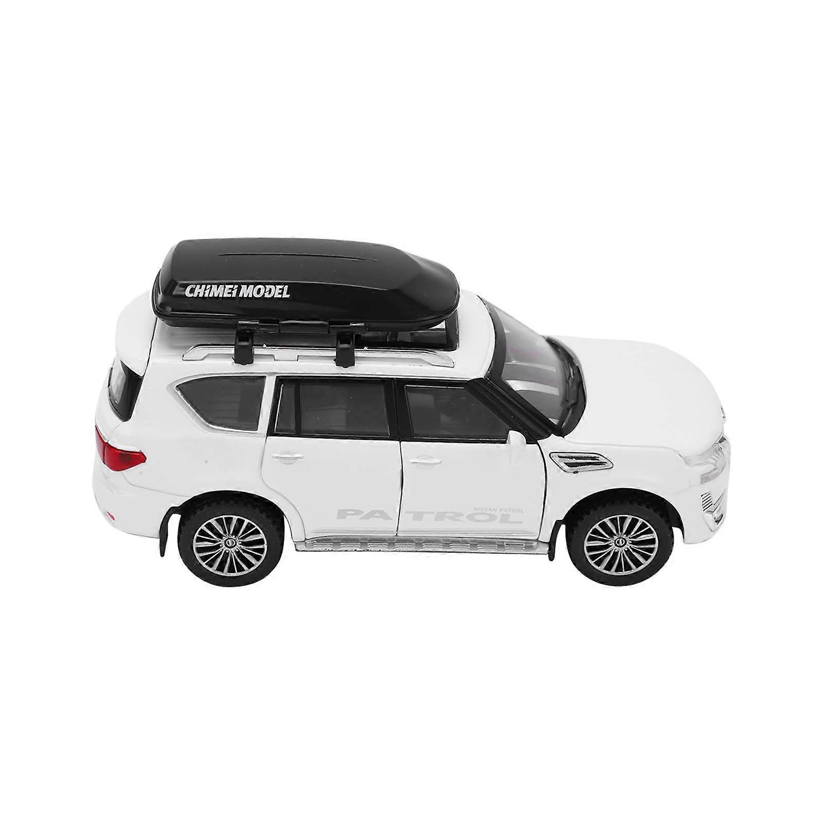 1/32 Diecast Alloy SUV Car Model Pull Back Toy with Sound and Light for Boys Girls White