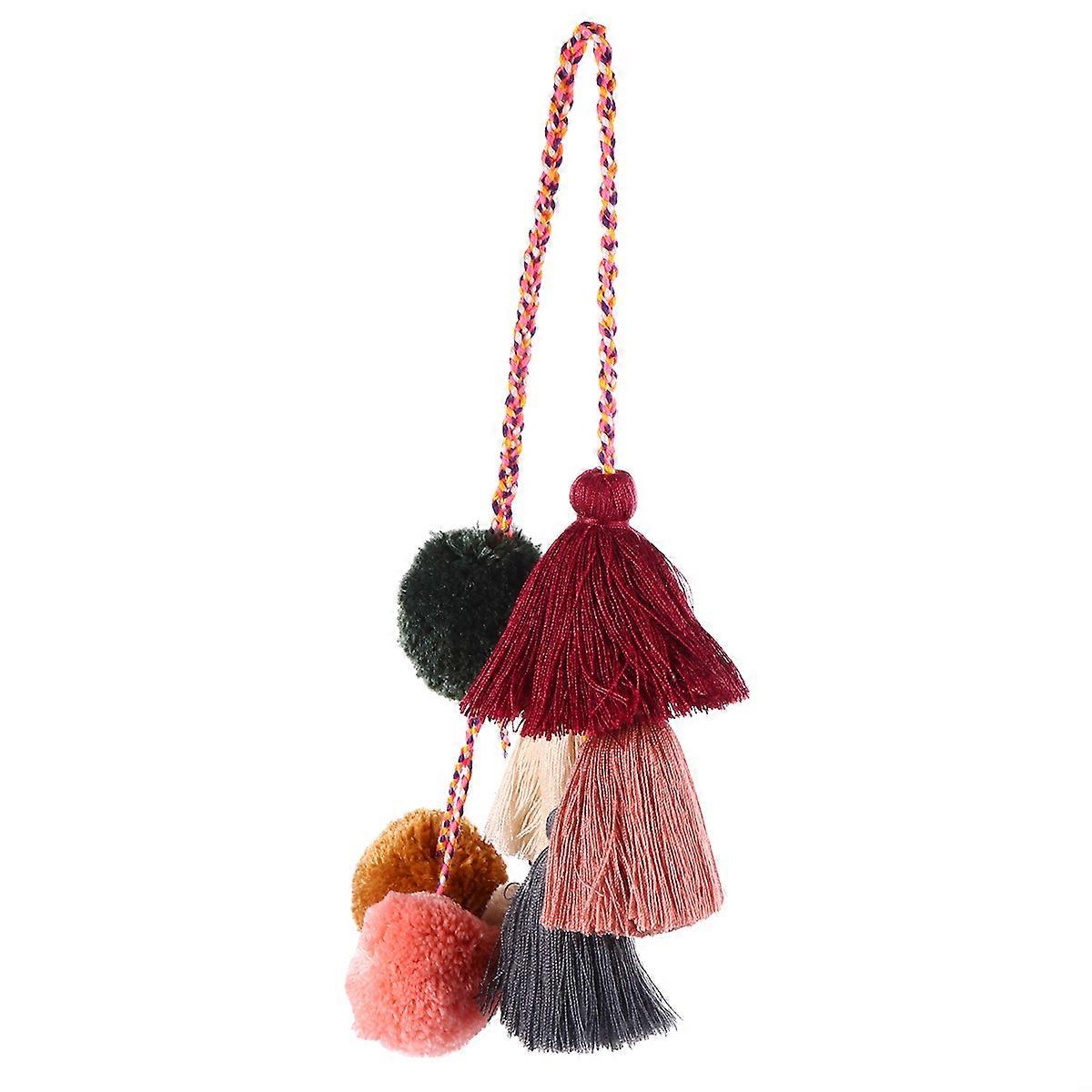 Cute Tiny Bag Keychain Plush Ball Pendant Keychain Backpacks Multi-Colored 20.1X4.3X1.4In 1Set
