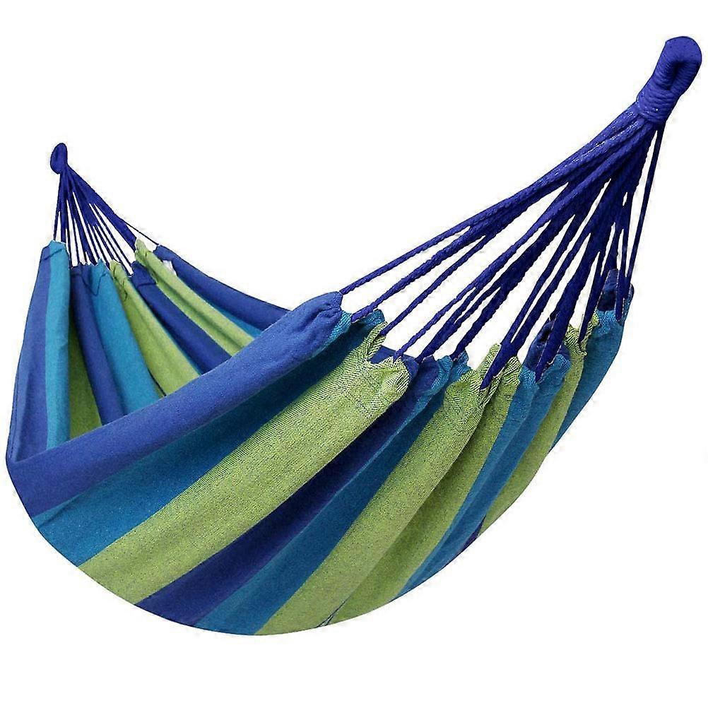 Portable Camping Hammock Canvas Swing Outdoor Use Dark Blue 1Set