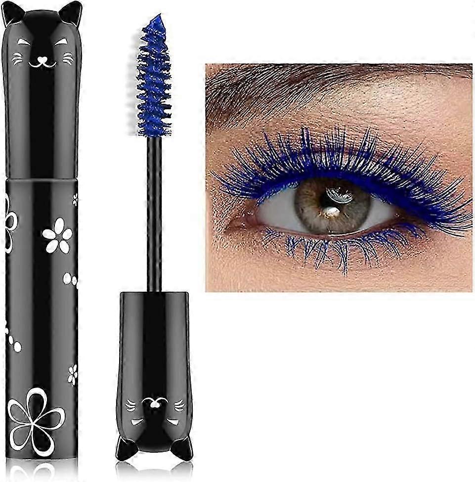 Colorato Impermeabile Lunga Durata Thick Mascara (Blu)