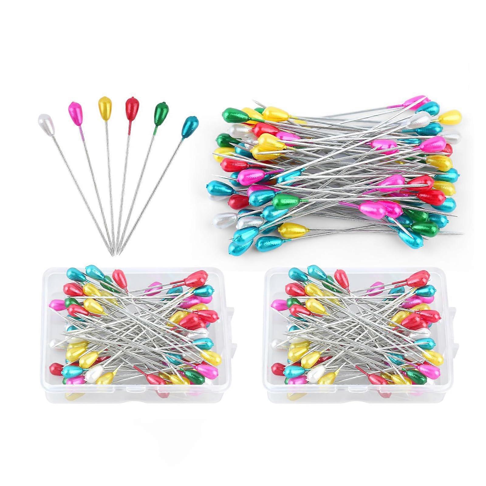 P with Head, Pack of 200 Colourful Sewing Needles 55 mm with Box