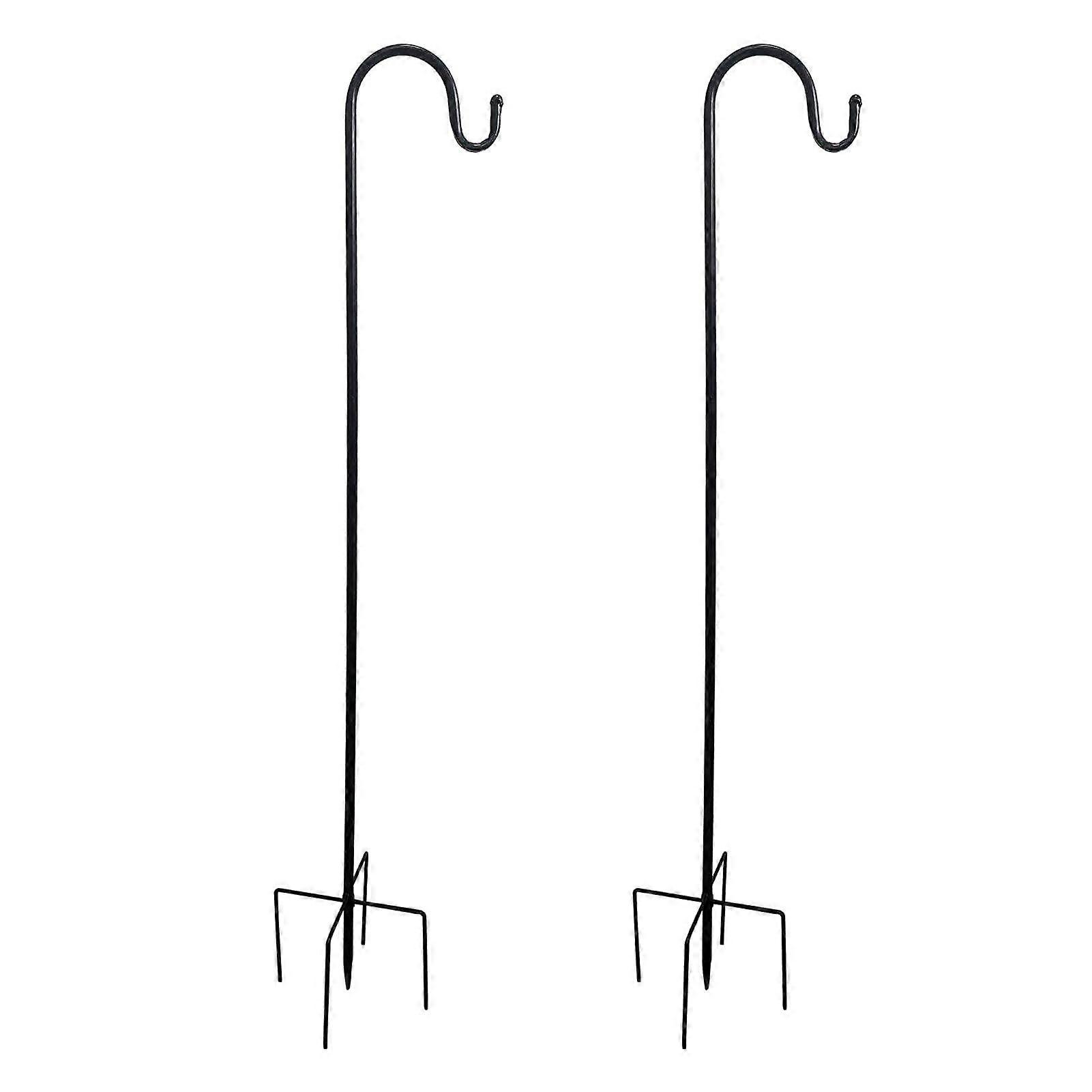 Shepherd Hook, 96.5 cm Bird Feeder Pole, Adjustable Metal Stake Hangers with 5Prong Base