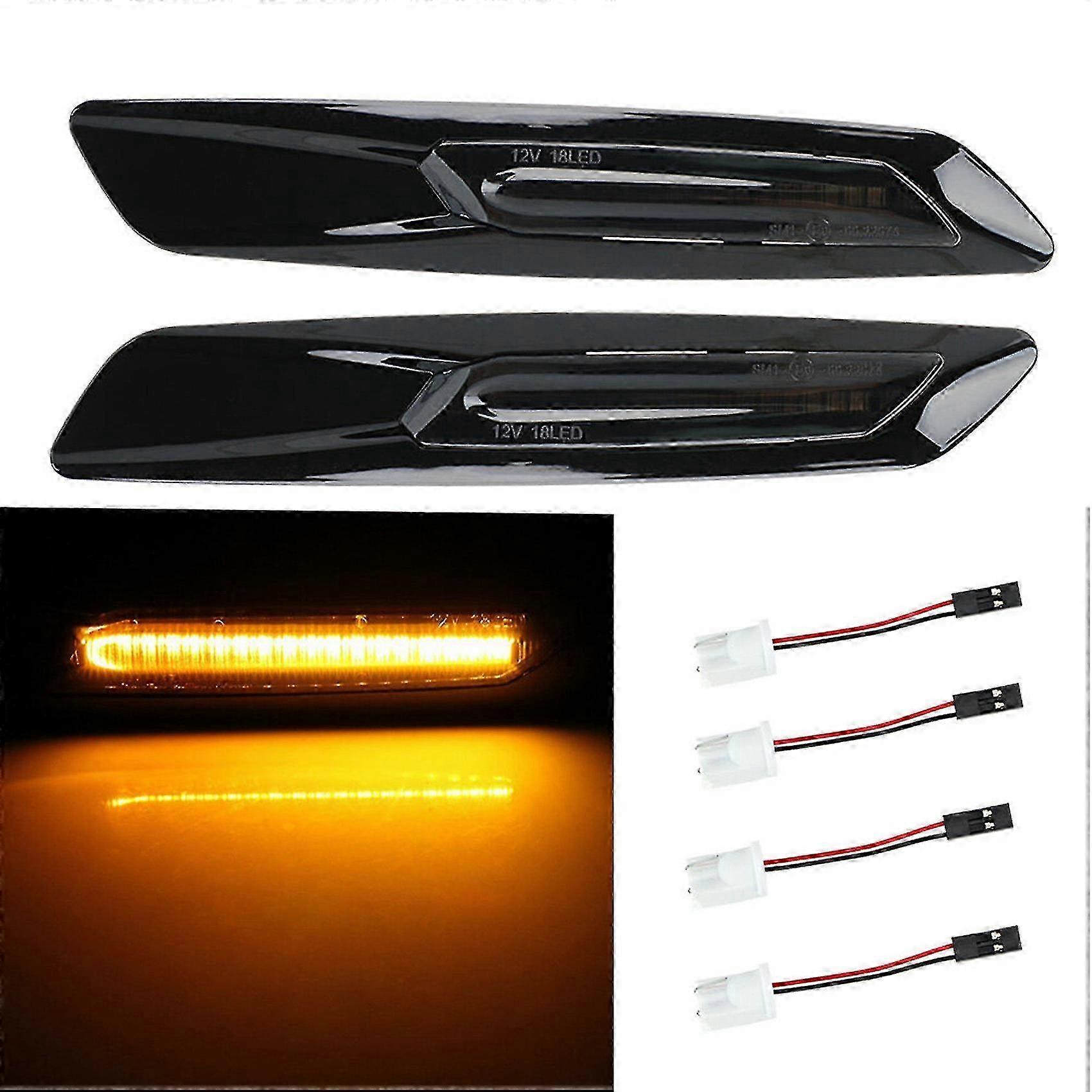 2Pcs LED Car Dynamic Side Marker Blinker Light Signal Lamp for Compatible Models E60 E61 E81 E82 E