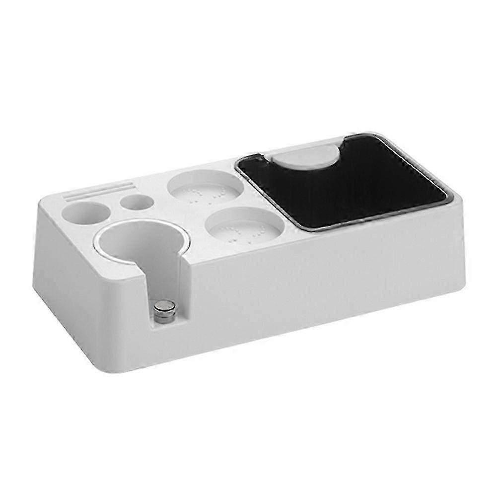 ABS Multi-Function Coffee Tamper Stand Handle Holder Hammer Cloth Powder Dispenser Storage for 51/5