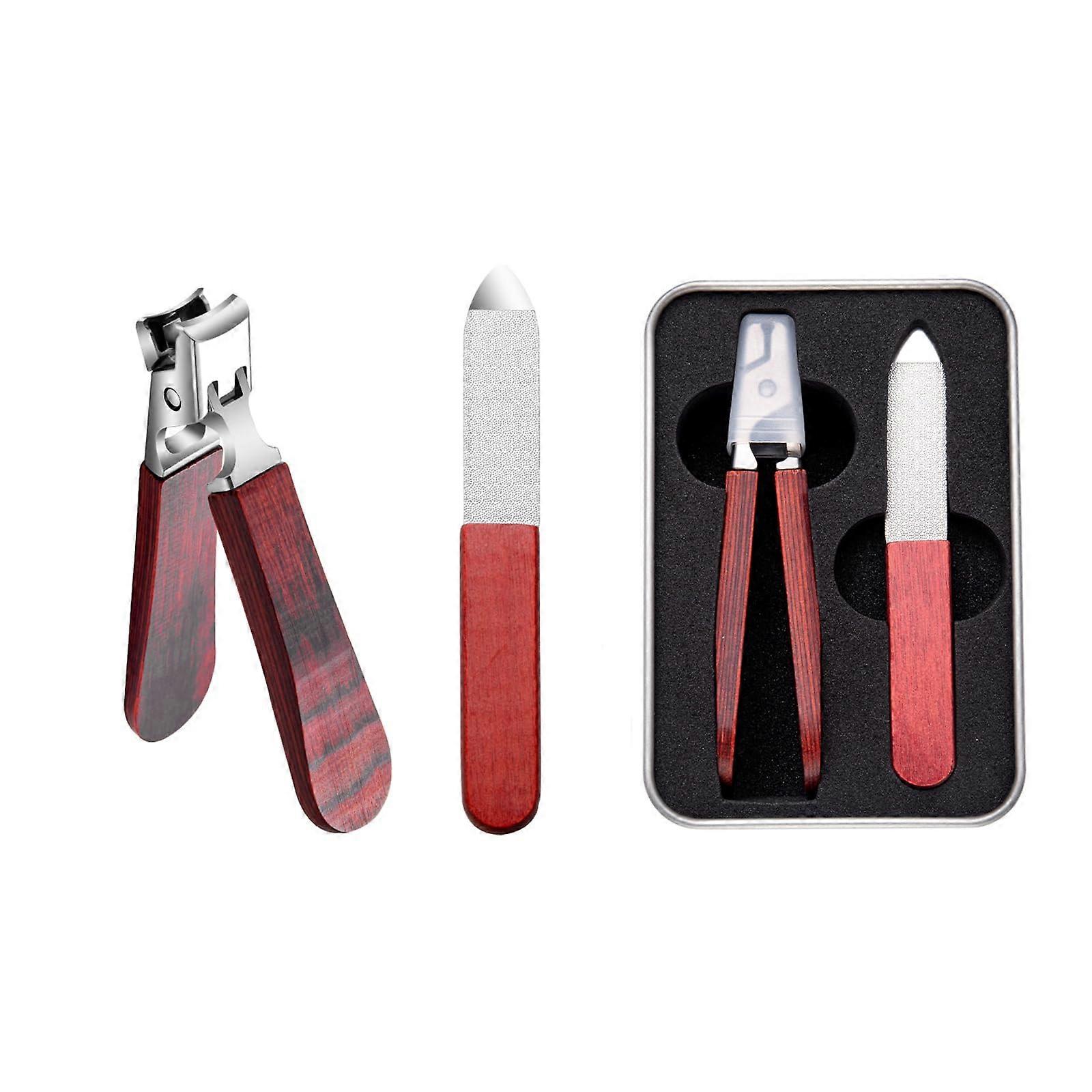 Wide Mouth Nail Clippers with Red Wooden Handle for Easy Trimming in Home and Travel Settings