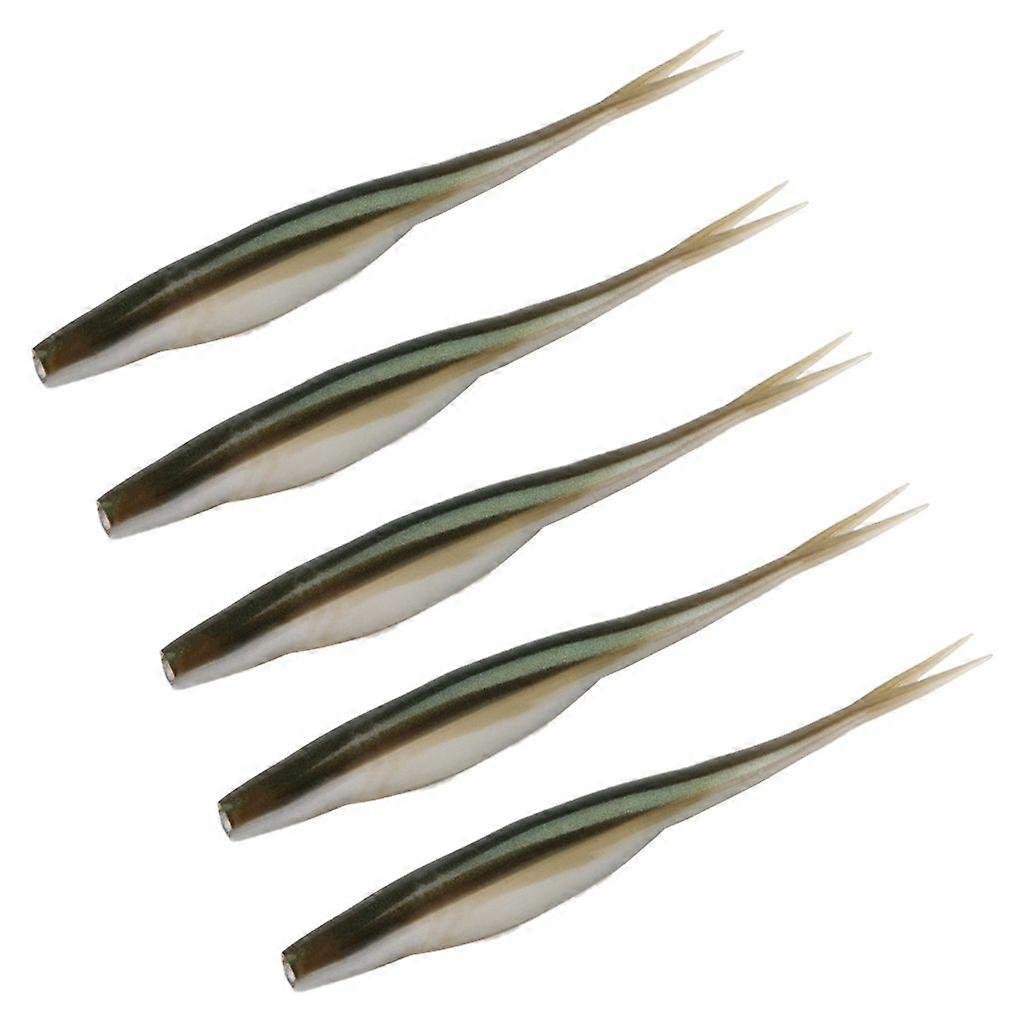 5Pcs Floating Soft Baits Fishing Lure Slightly Split Tail Baits Soft Swimbait