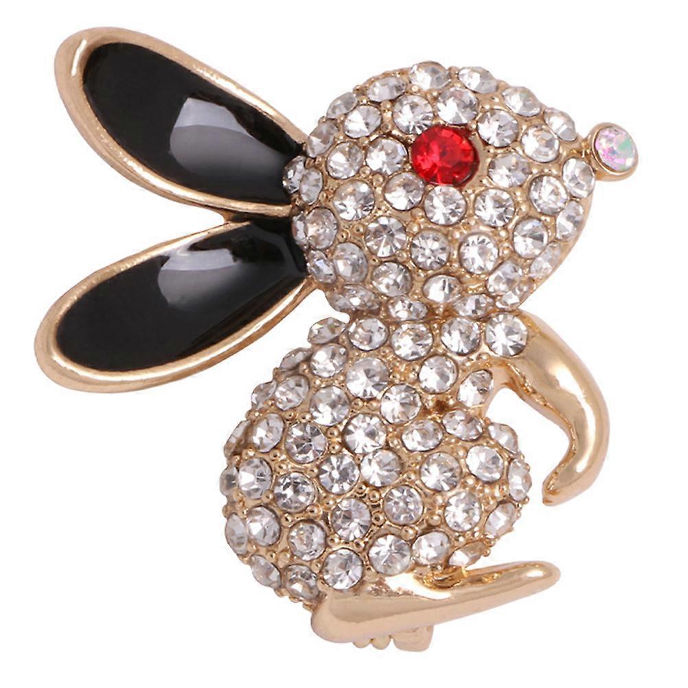 Women's Brooch With Diamonds Alloy Rabbit Brooch Bag Decoration 2.50X2.50X1.20CM Multi Color 1Pack