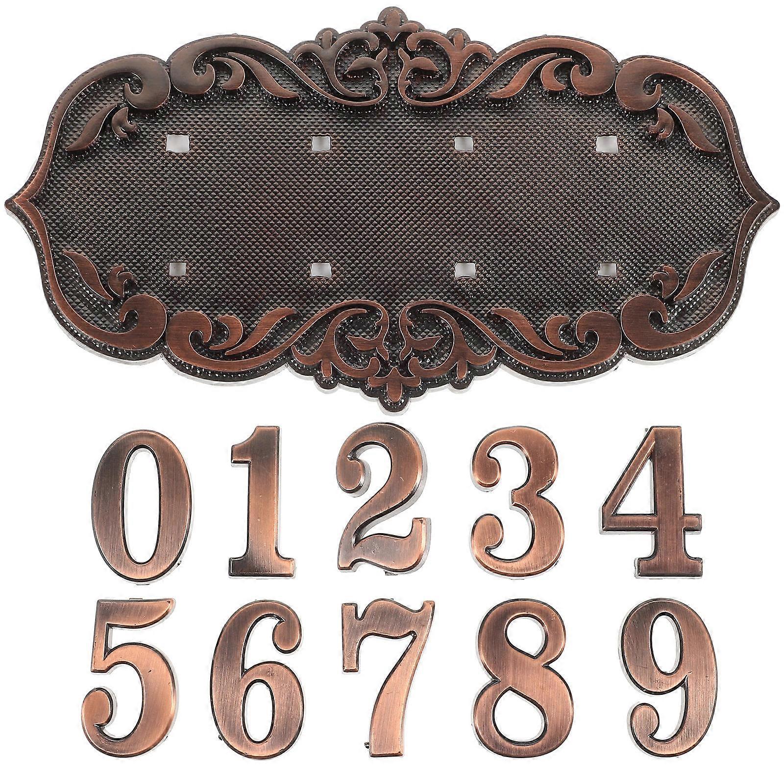 Decorative Door Plaque European Style Building Entrance 17.50X9.50X0.70CM Plastic Number Display 1Set