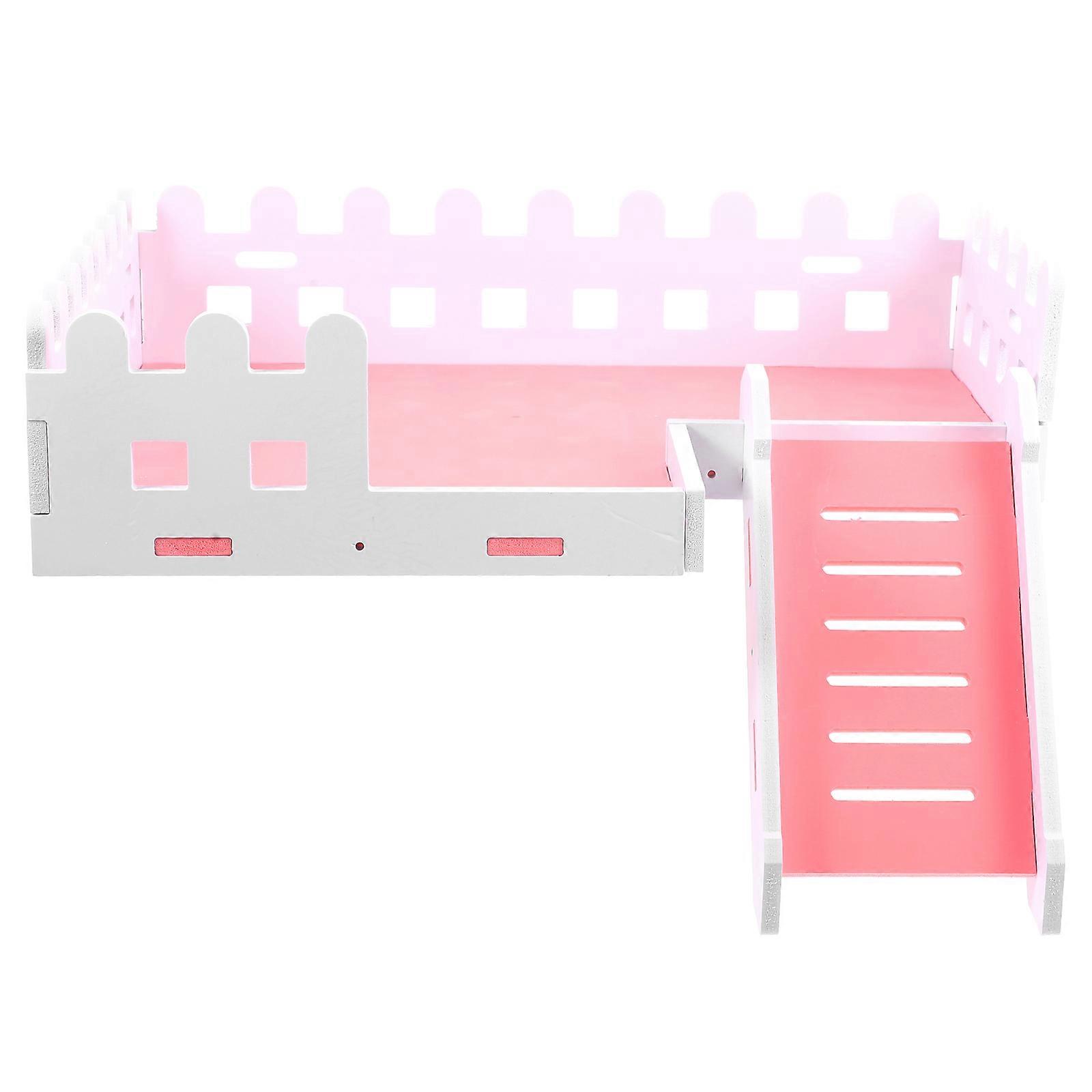 Durable Wooden Hamster Fence Ladder & Platform for Small Pets – Fun Climbing Playground Accessory for Pet Cages