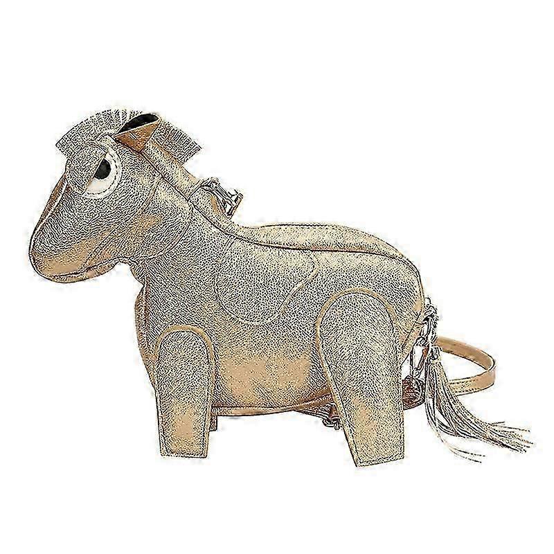 Funny, Cute, Fashionable and Simple Pony Shoulder Bag-golden