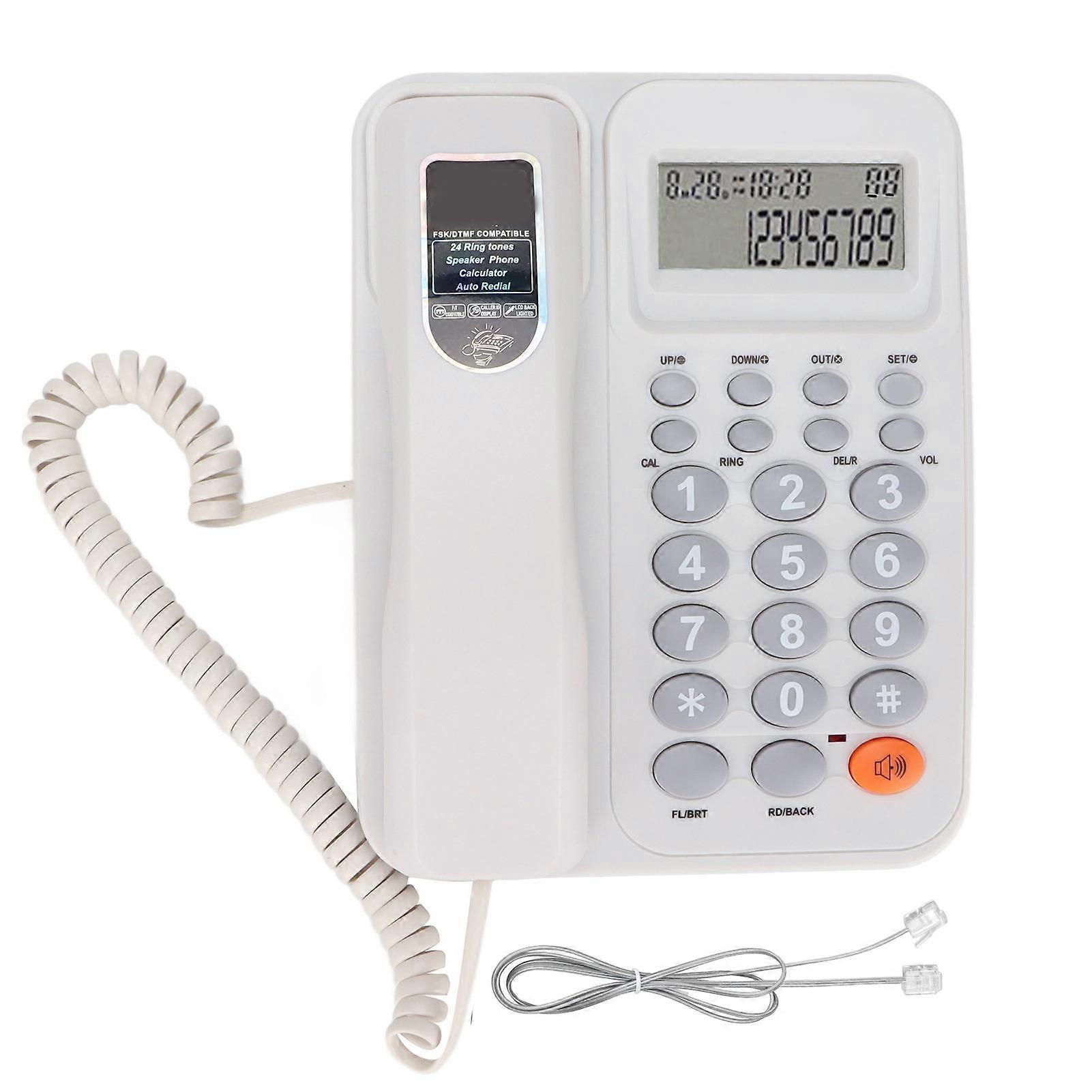 KXT2027CID Desktop Corded Telephone Adjustable Volume Caller ID Semi Hands Hree Fixed Landline for Office Hotel