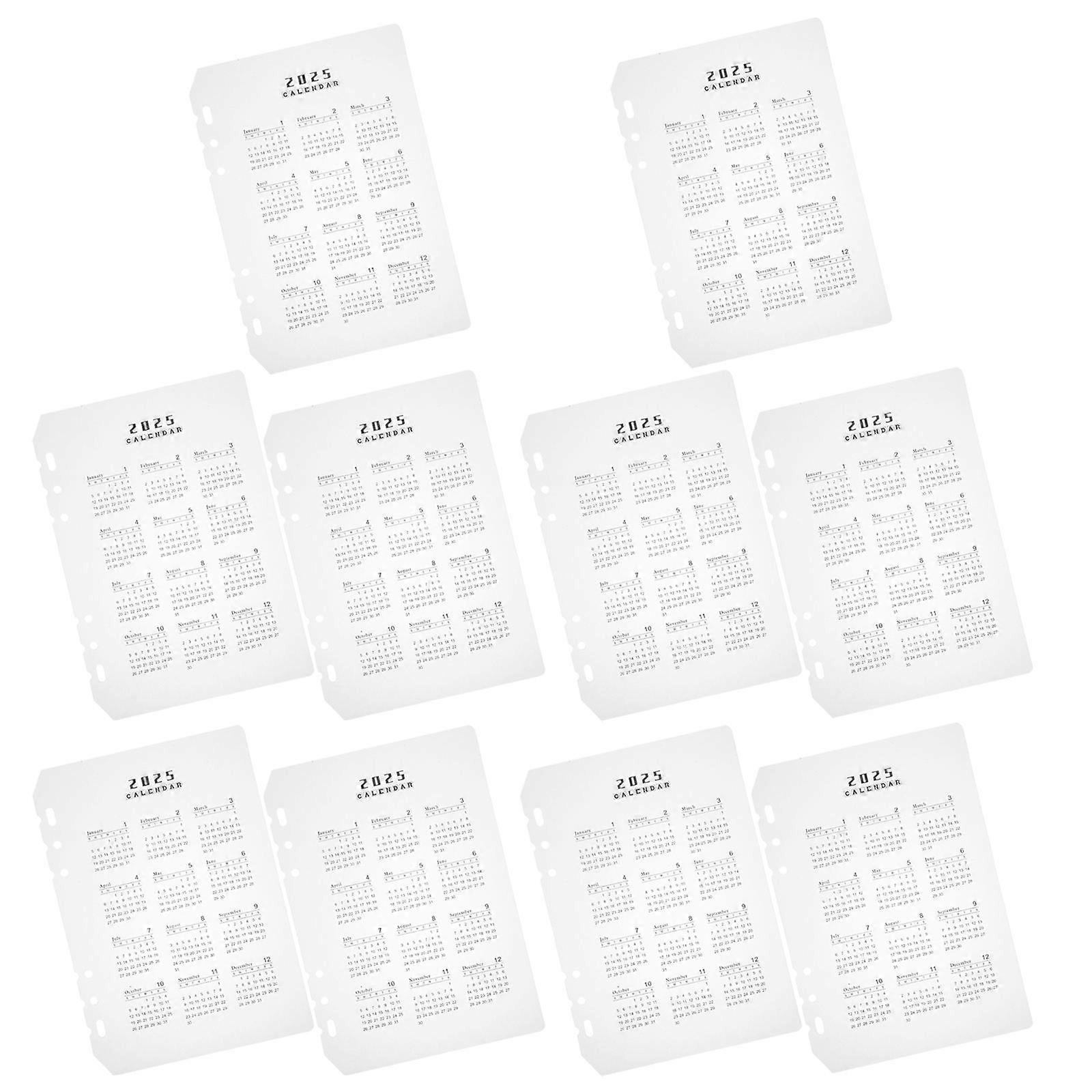 Notebook Separators Binder Inserts For Office Flat Minimalist .50X14.50X0.10CM 10Pcs