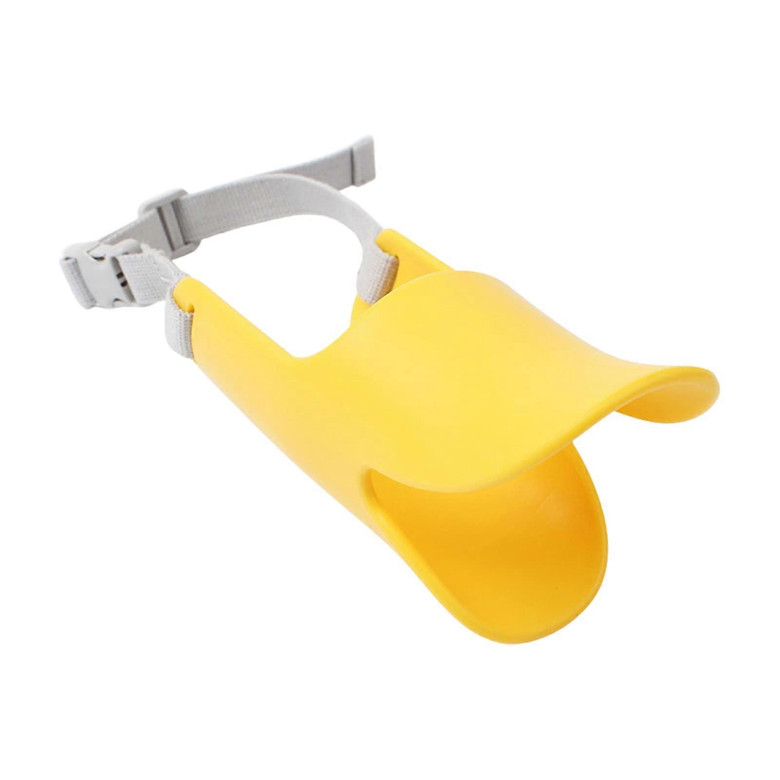 Dog Mouth Guard, Adjustable Muzzle, Anti Barking Biting, Soft Silicone for Small Medium Dogs, Cute Duck Shape