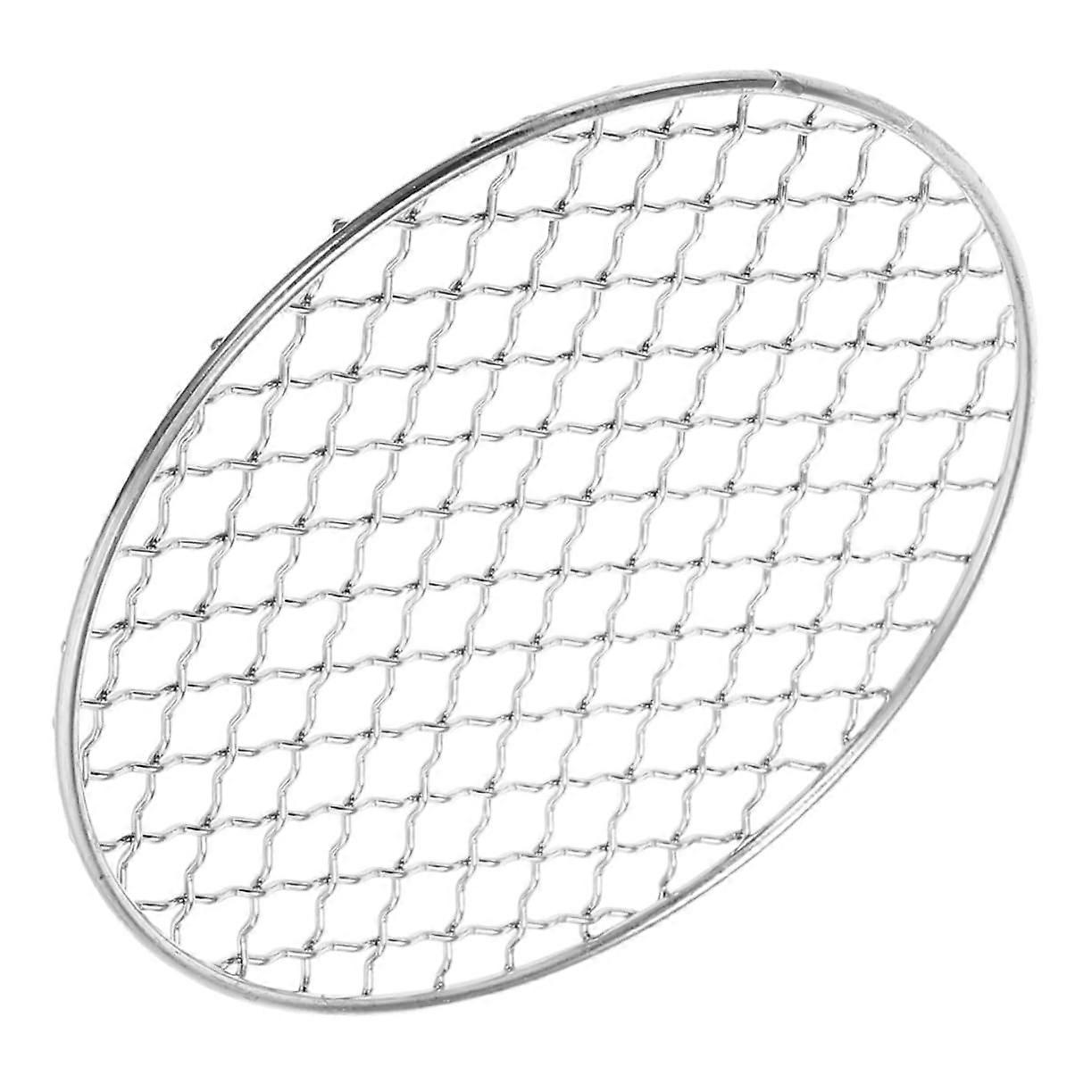 BBQ Grid Wire Mesh Stainless Steel Round Net, Baking Frame, Grill Grate, Silver