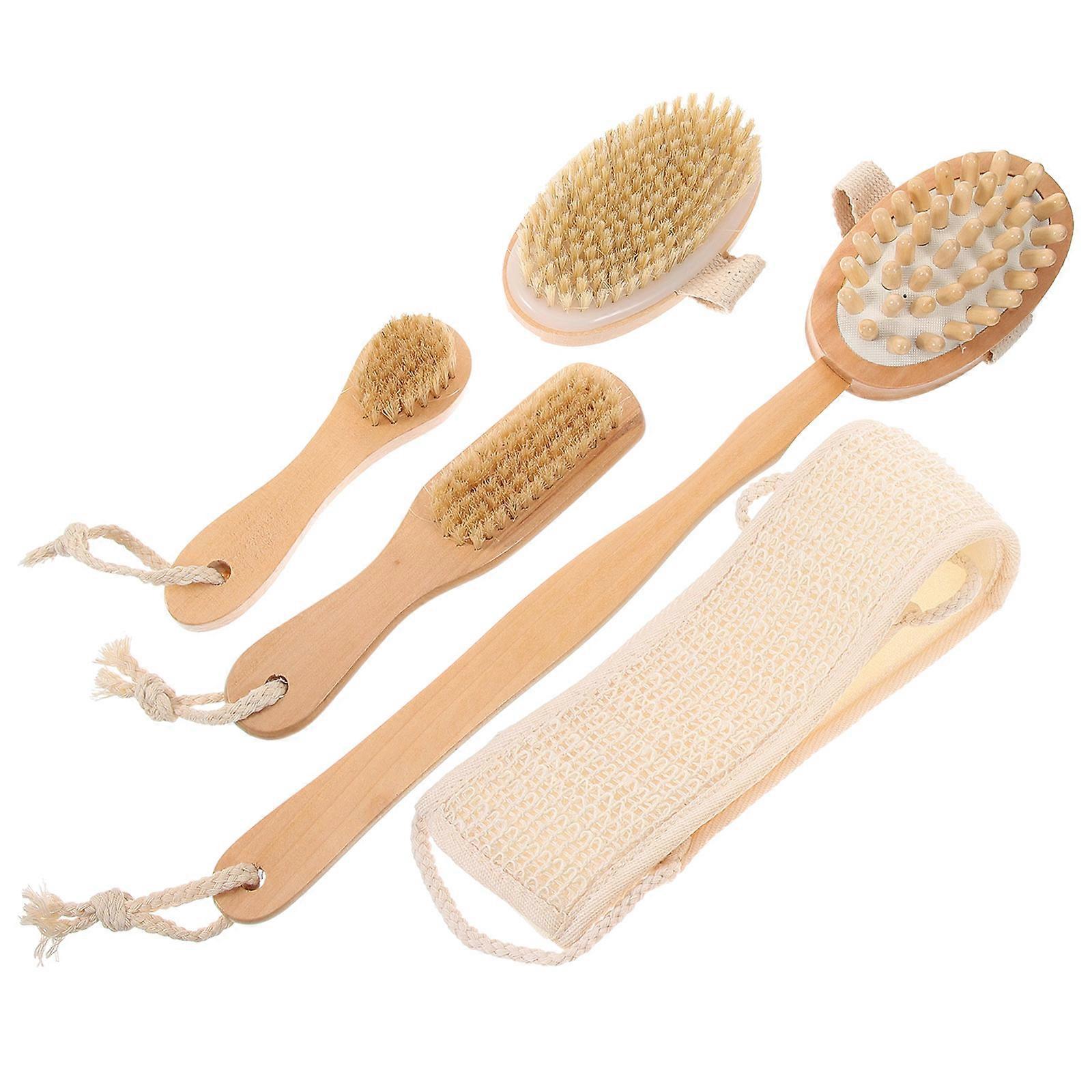 Bath Back Scrubber Exfoliating Brushes Bathing Tools Versatile Bath Brushes Polyester Material Dead Skin Removal 5Pcs