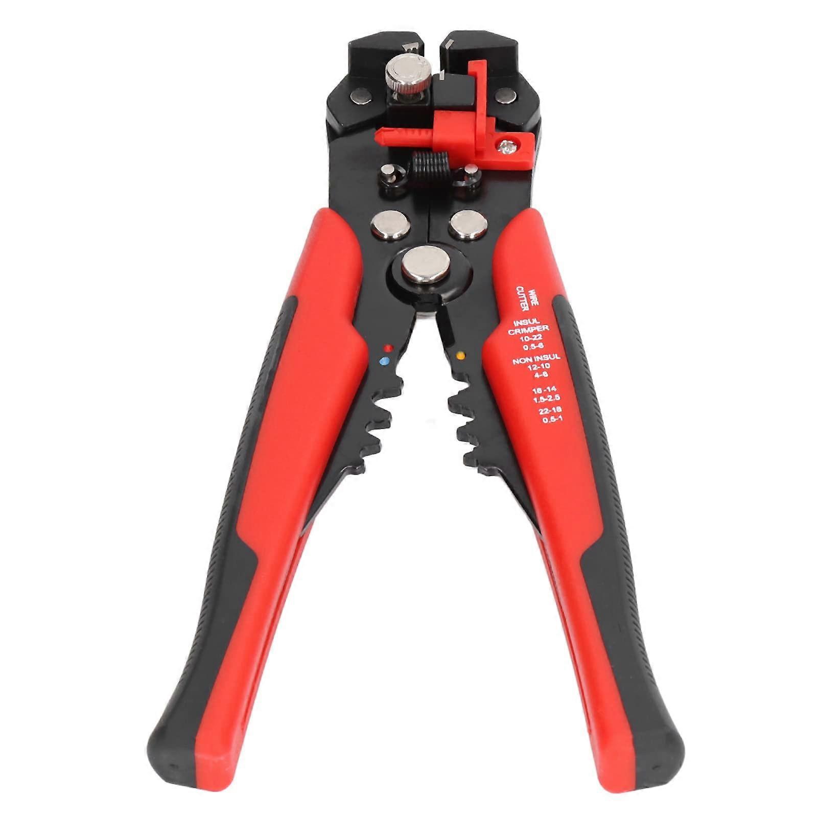 Automatic Wire Stripper, 8 Inch Automatic Crimping Plier, Wire Stripping Tool, Manual Multifunction Tool for Home Factory Red (bhnqwc10sk11)