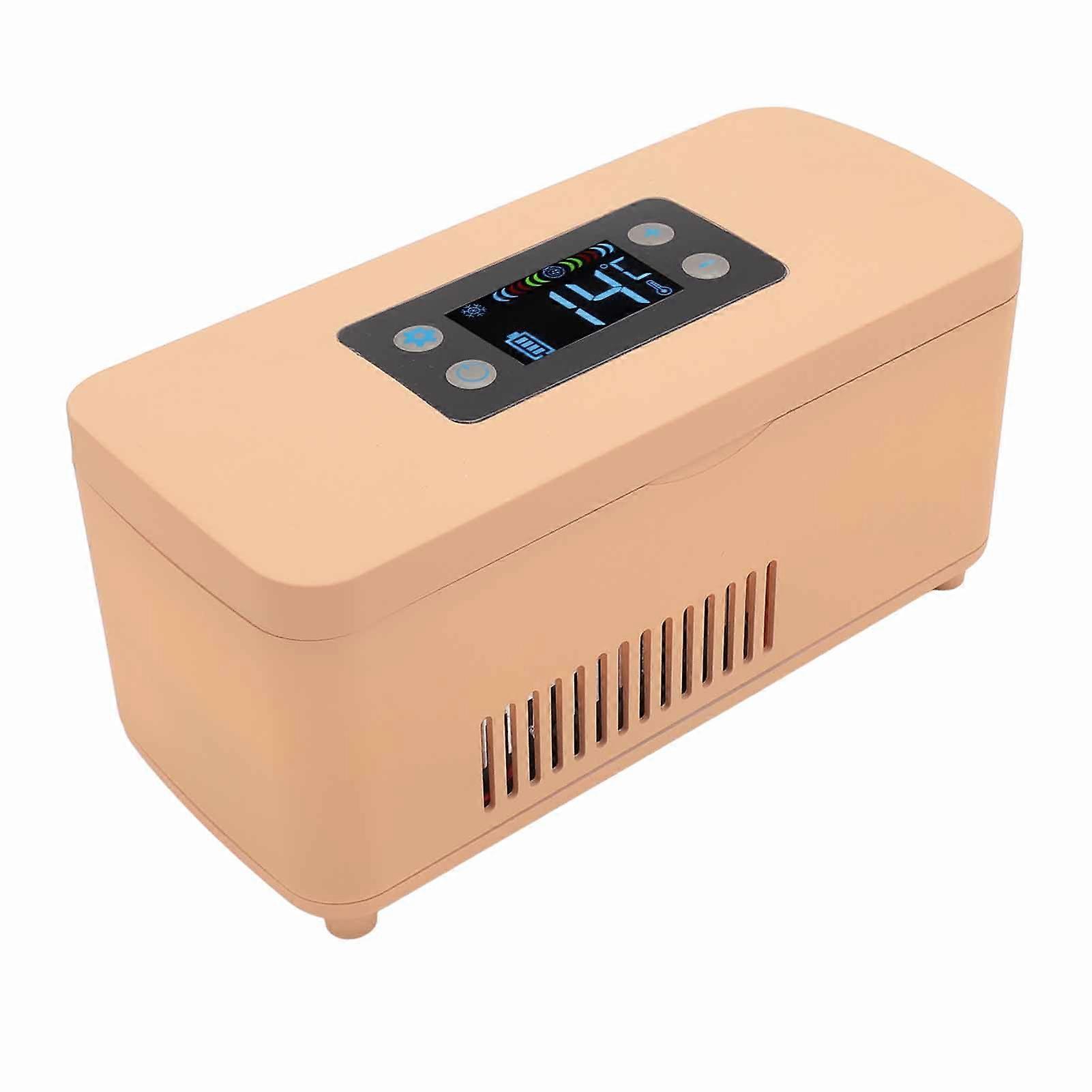 Insulin Refrigerator Box Constant Temperature USB Charging Insulin Cooler Reefer with Storage Bag Gold