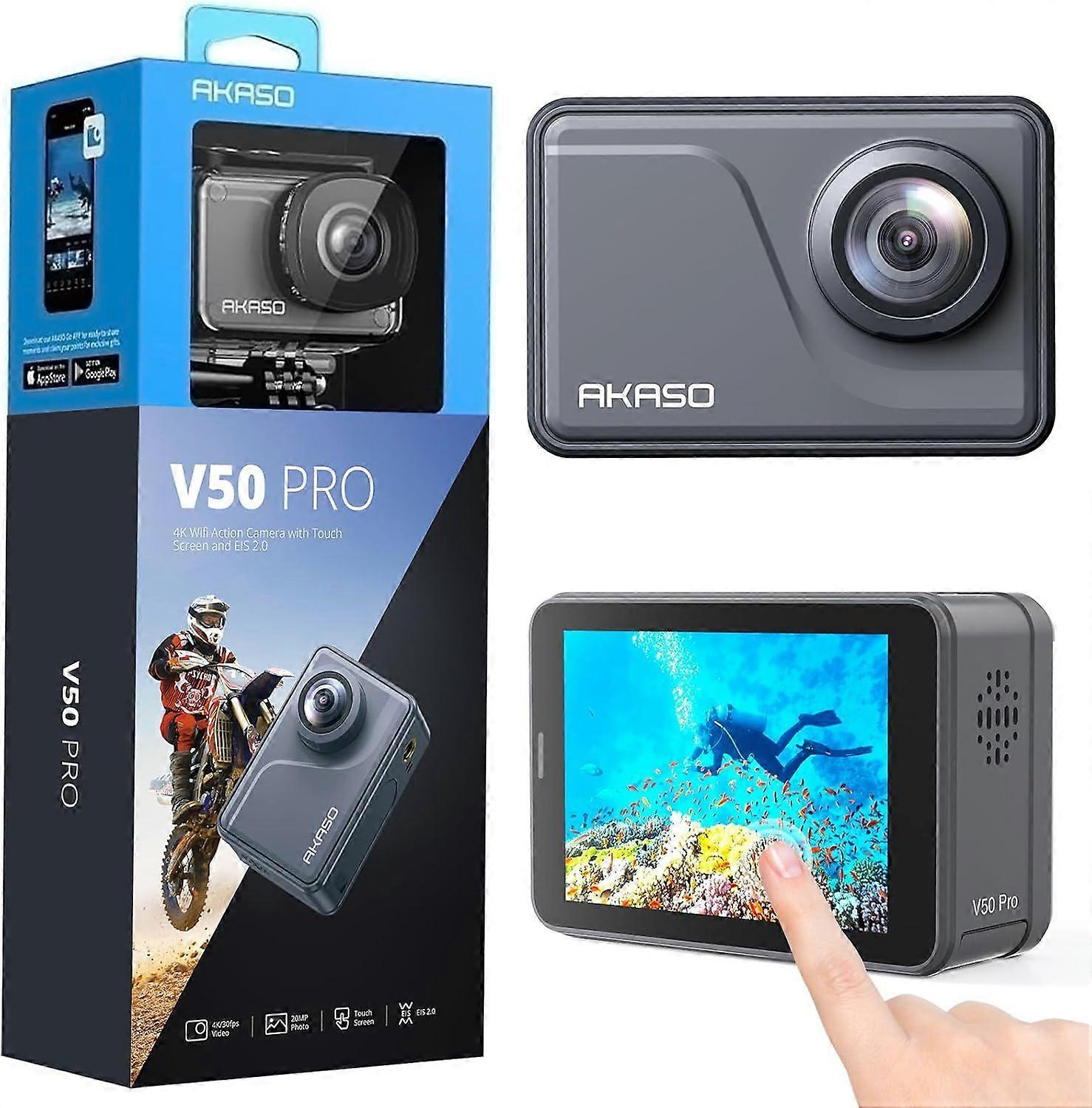 2025 Latest Model V50 Pro Native 4K30fps 20MP WiFi Action Camera with EIS Touch