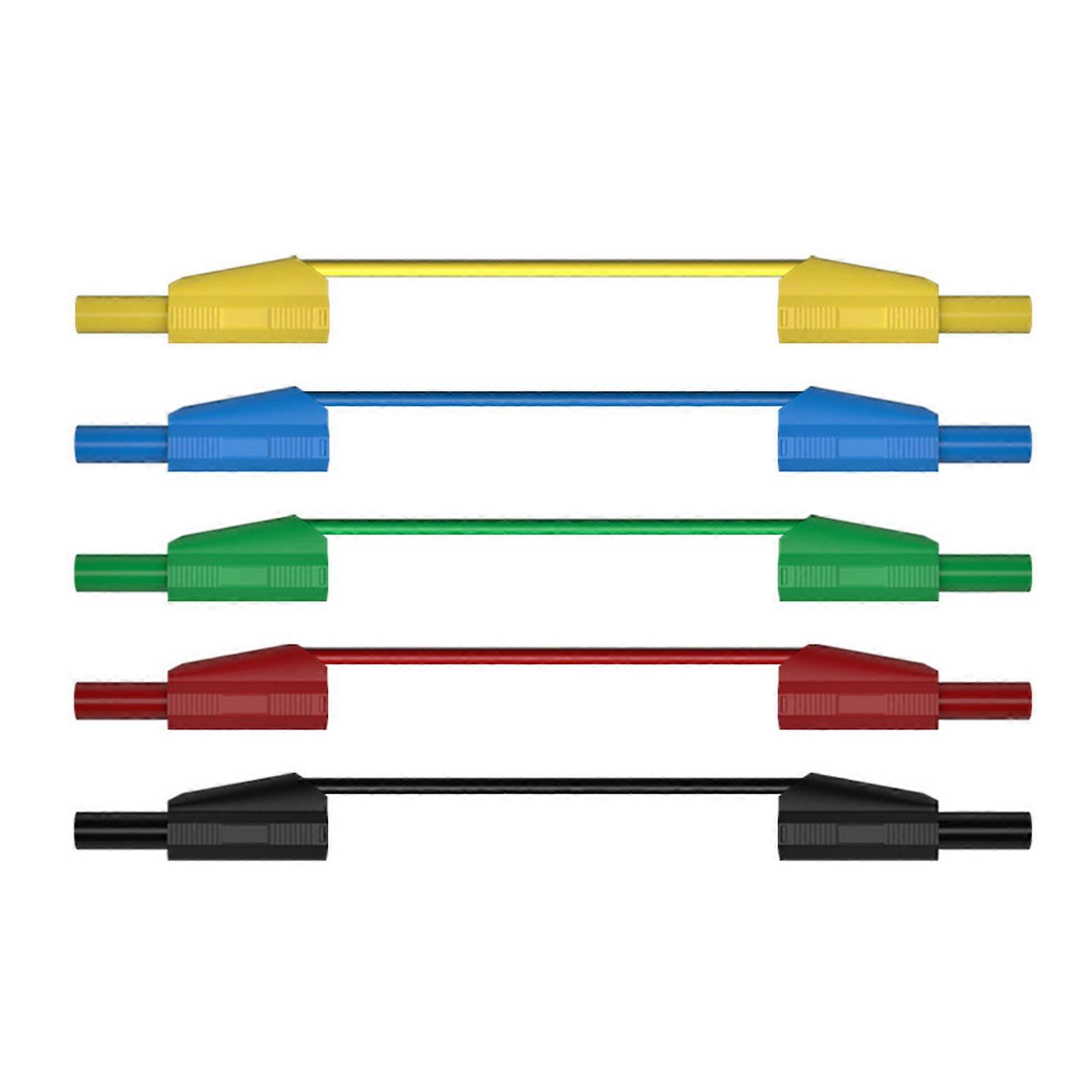 strong 4mm Banana Plugs Test Cables 5pcs Flexible Silicone Wire Safety Cord Simple Installation for Multimeter Use Multicolor