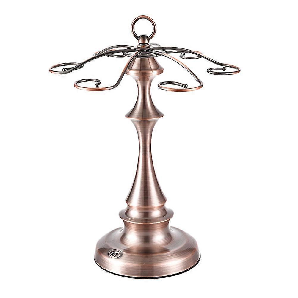 Golden Iron Wine Glass Rack for Storage Use with Retro Style Design and Stable Base Holds 6 Goblets