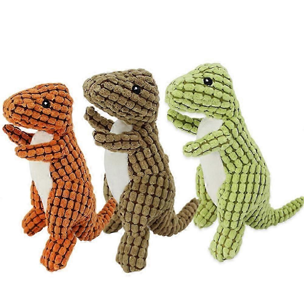 Indestructible Robust Dino, Squeaky Dog Toys For Aggressive Chewers, Unbreakable Stuffed Plush Dog Toy