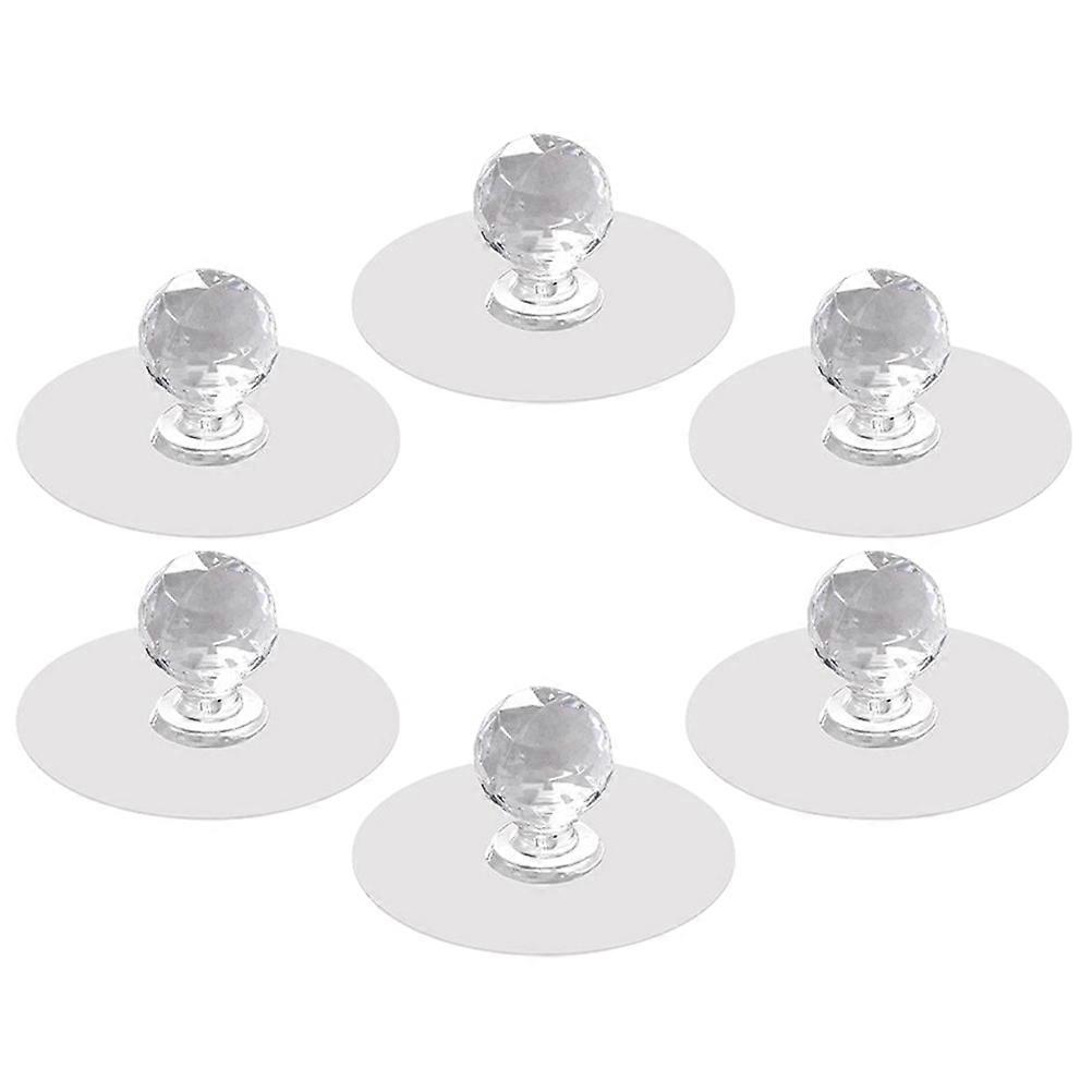 6 Pieces Adhesive Cabinet Knobs for Home Transparent Dresser Handles Easy to Install Small Size