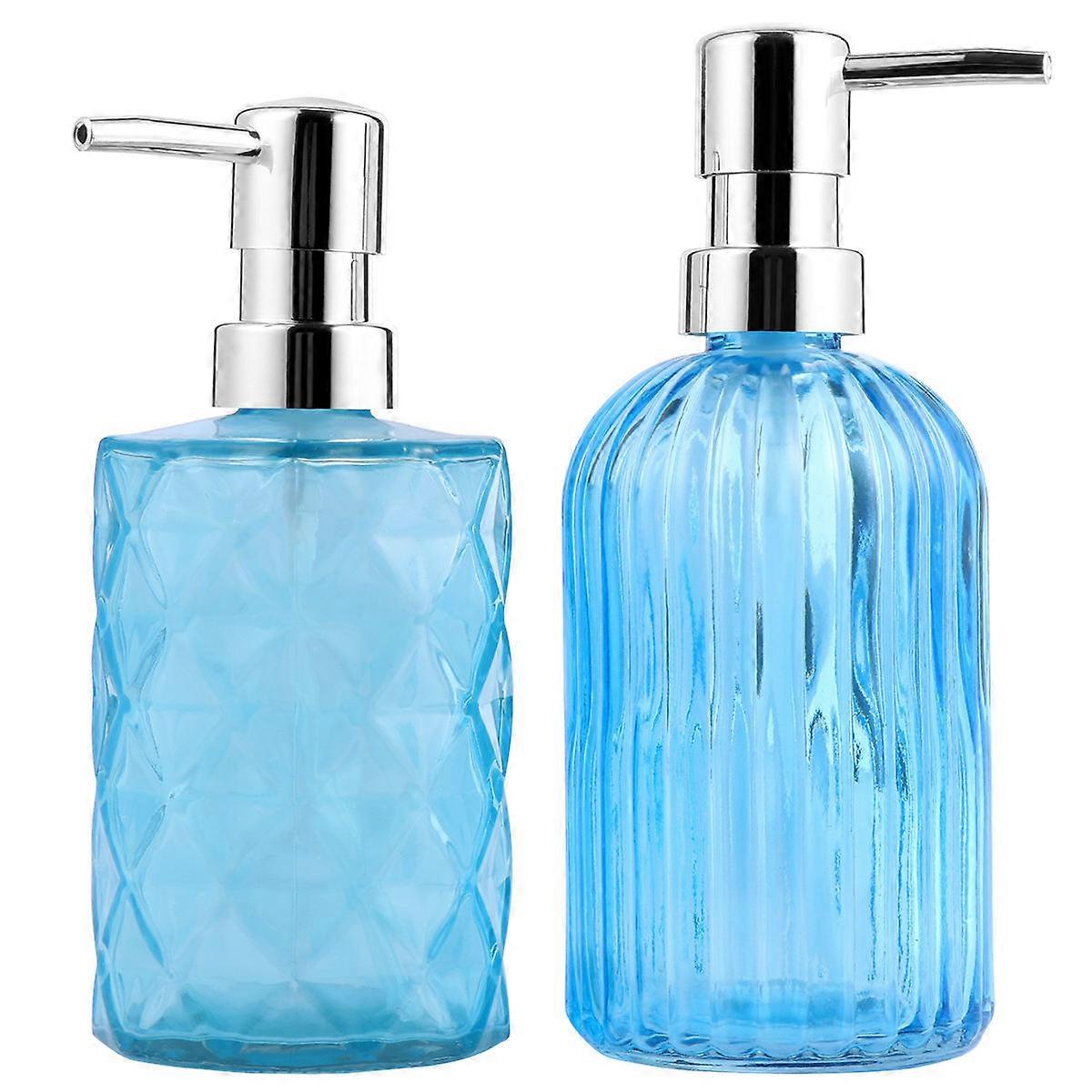Glass Pump Bottle for Home Assorted Color 400ml and 330ml Reusable Kitchen and Bathroom Soap