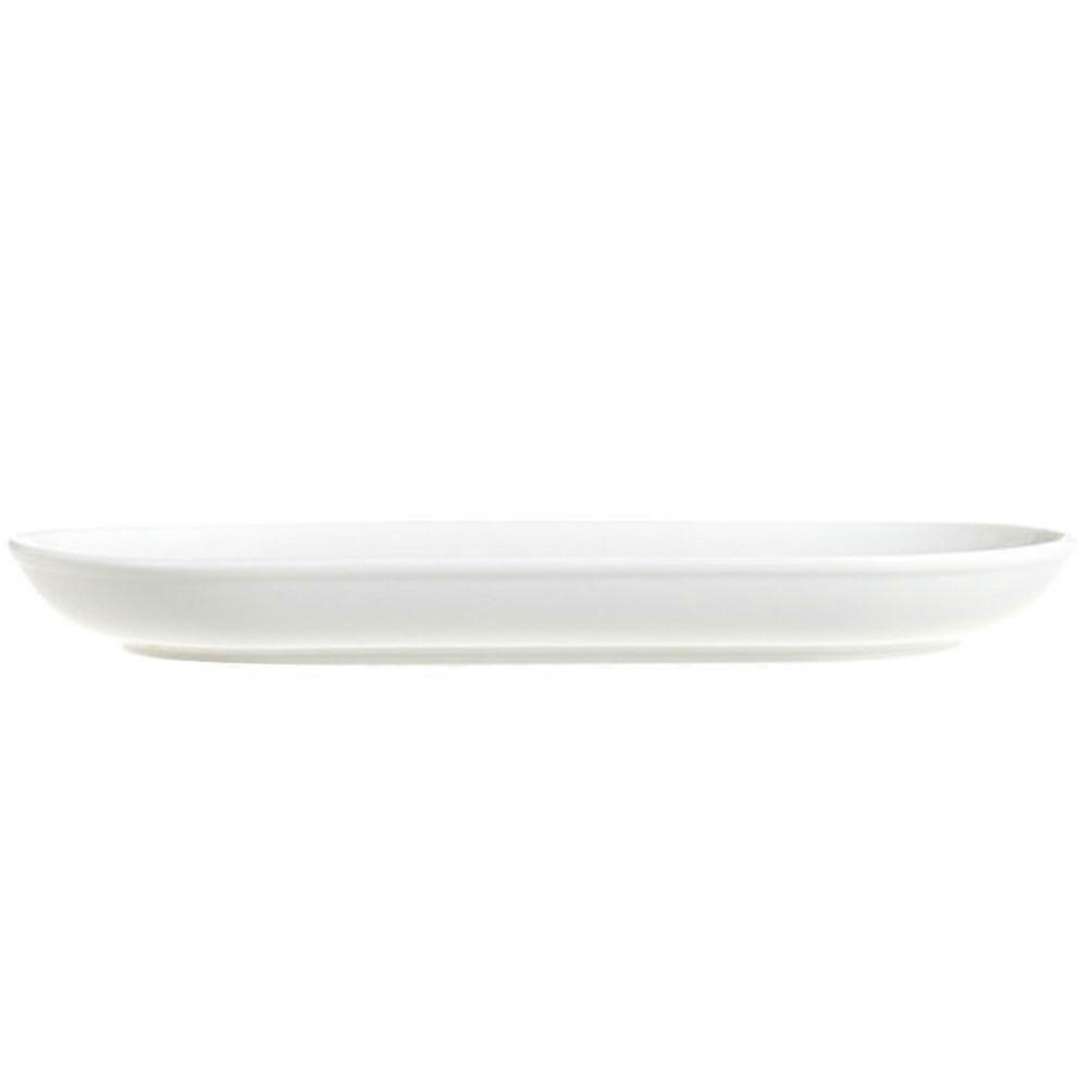 Practical Ceramic Plate For Tableware White 31.4X17.3X3.2CM Oven Safe Refrigerator Safe 1Pcs