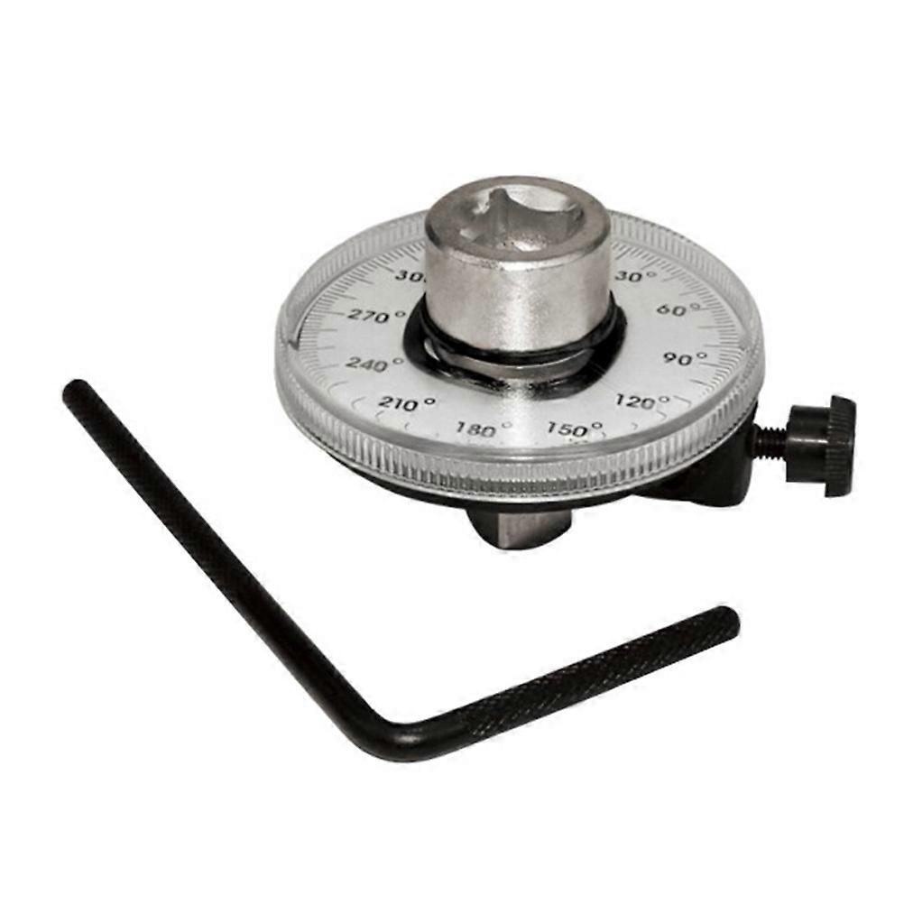 1/2 Angle Torque Gauge Drive Rotation Tester Precise Auto Repair Check Meter with Wrench Silver