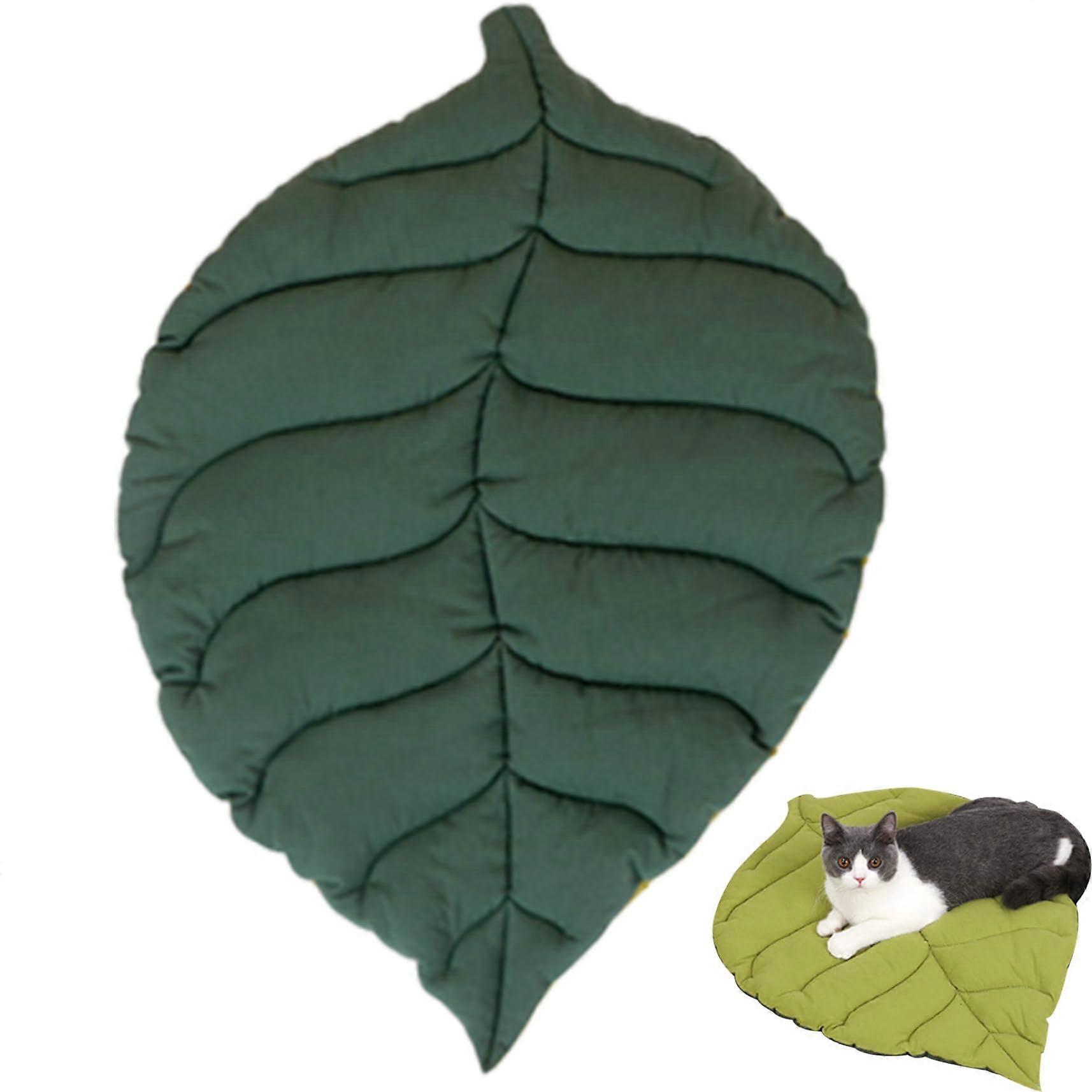 Leaf Shaped Cat Mat Bed Soft Washable PP Cotton Filling Pet Mat