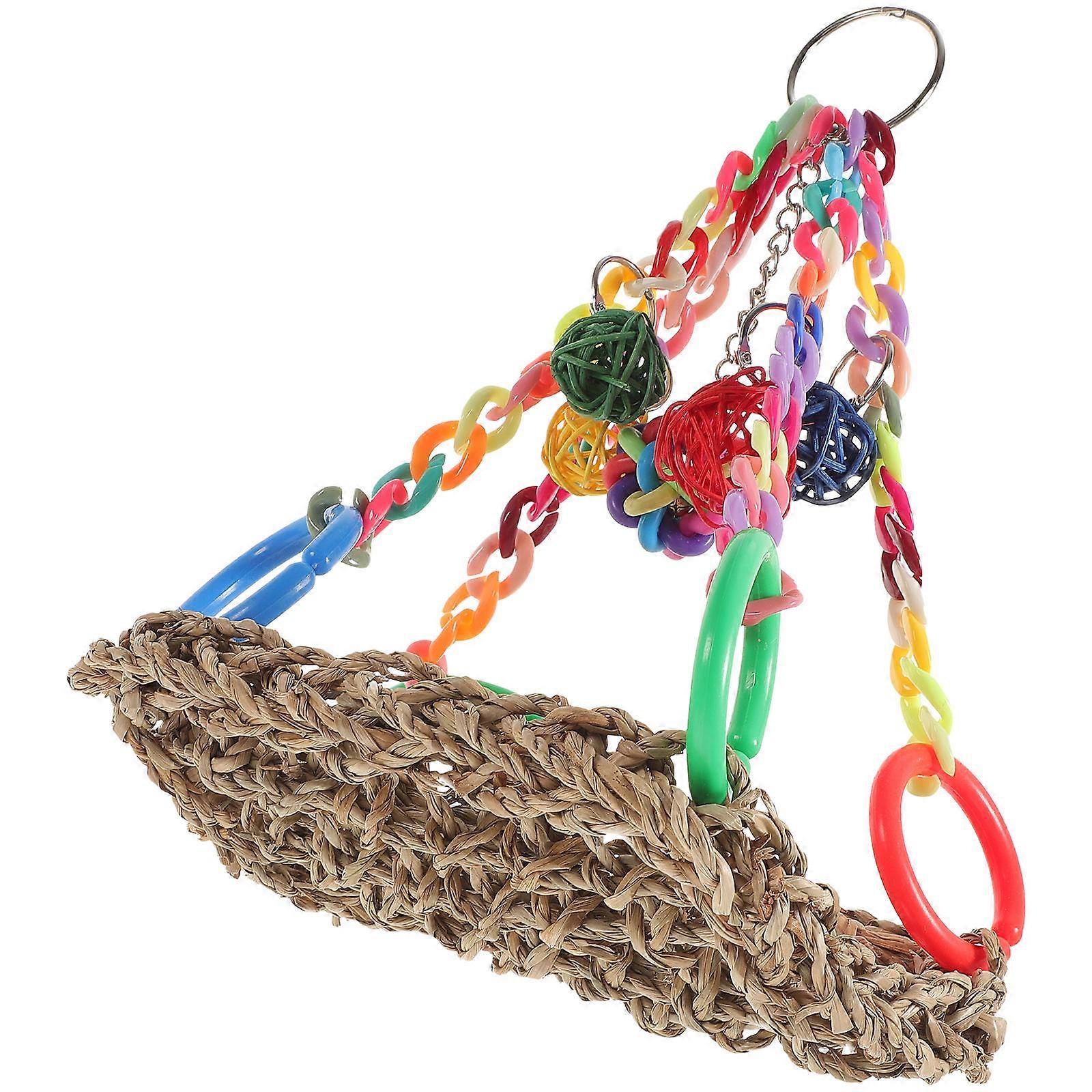 Portable Parrot Swing Toy with Hanging Chain for Bird Cage Small Size