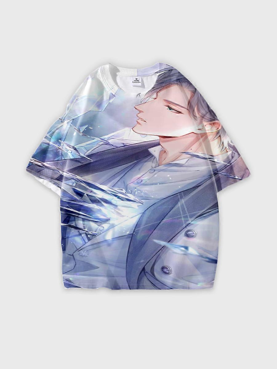 T-shirt round neck Role Pattern loose short sleeve E3481