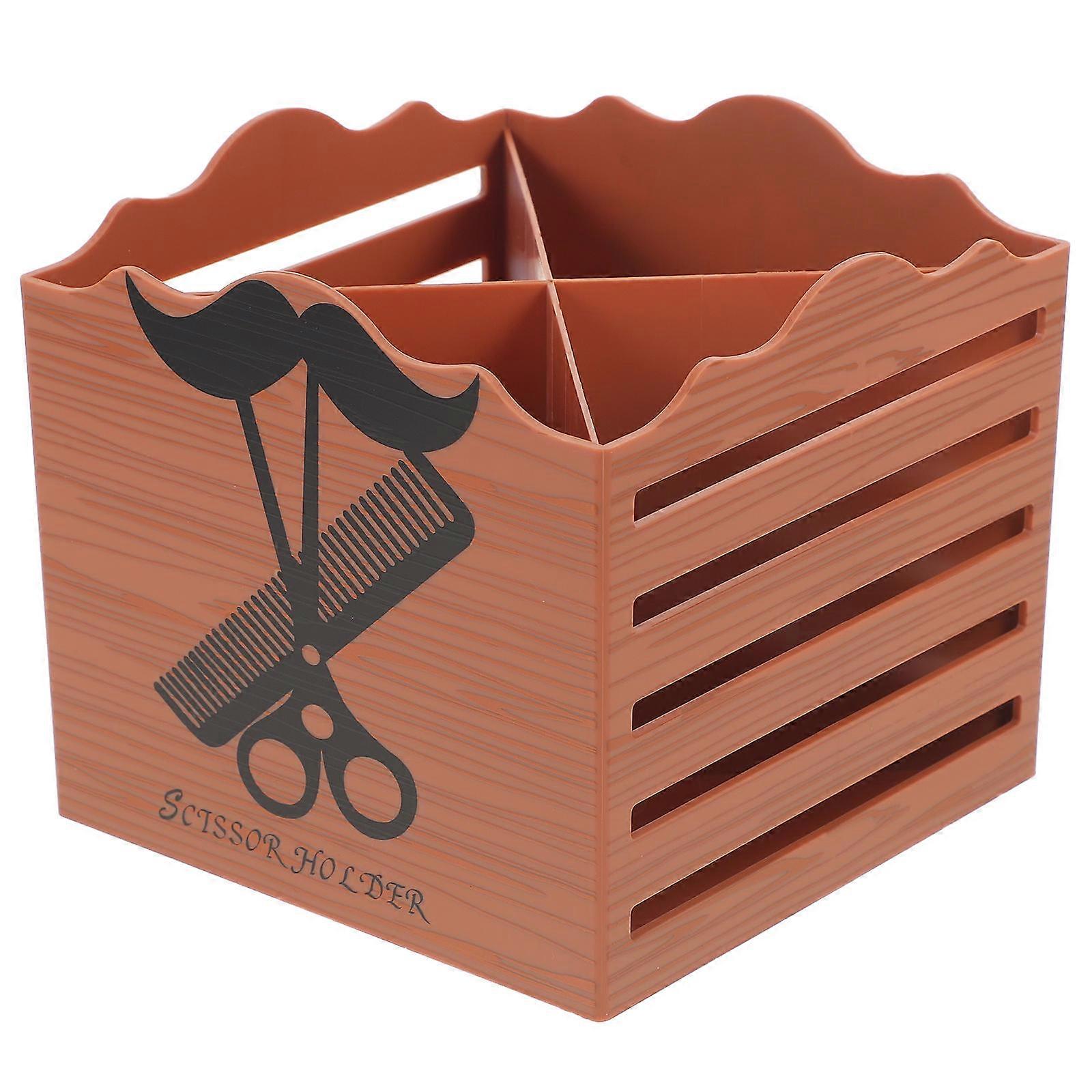 Hairstyling Tool Organizer For Home Use Featuring Sturdy Plastic Material In Light Brown Color With 1Pcs Functionality
