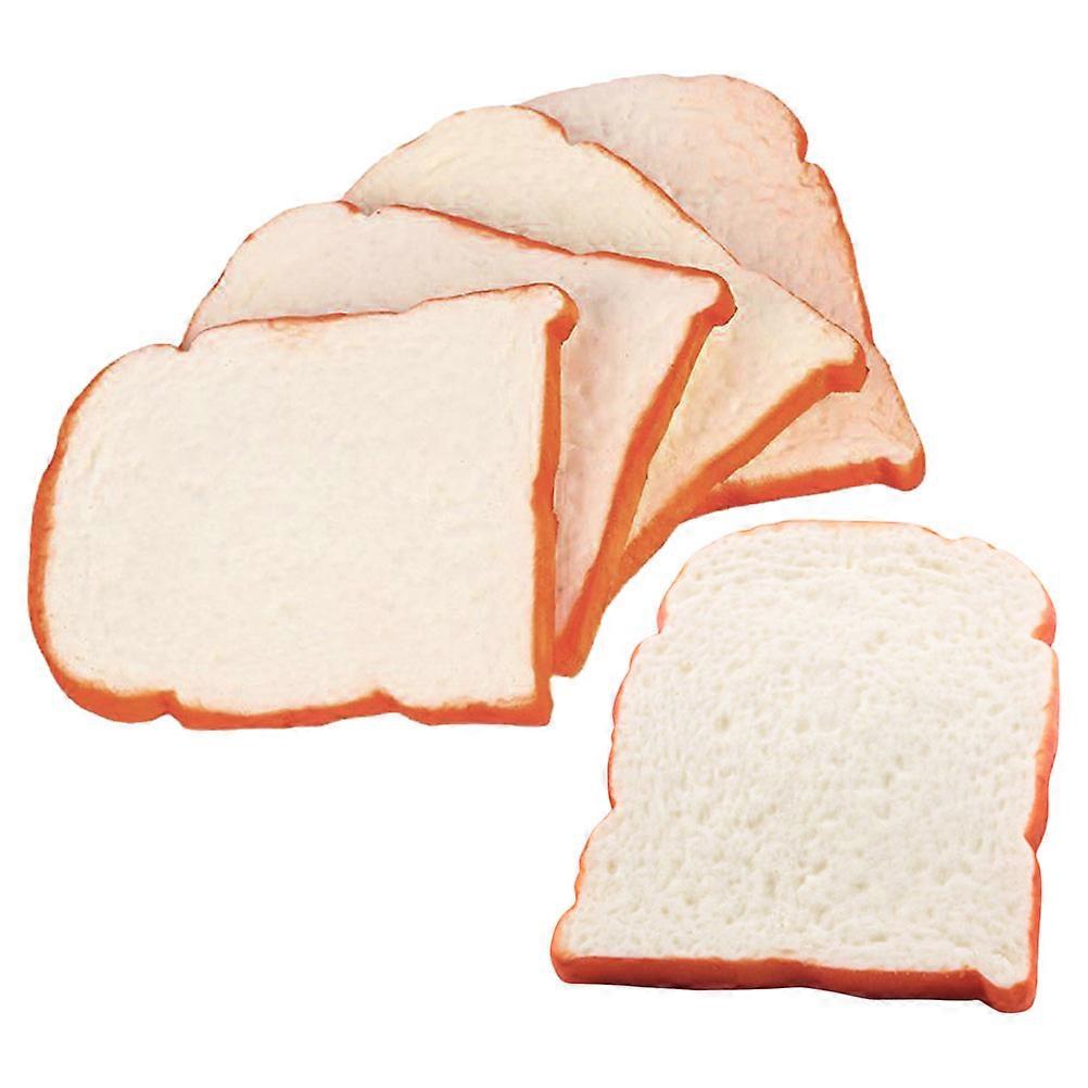 Artificial Bread Decoration Rectangular Shape PU Material Home Cake Shop Display 5Pcs Fake Toast Model