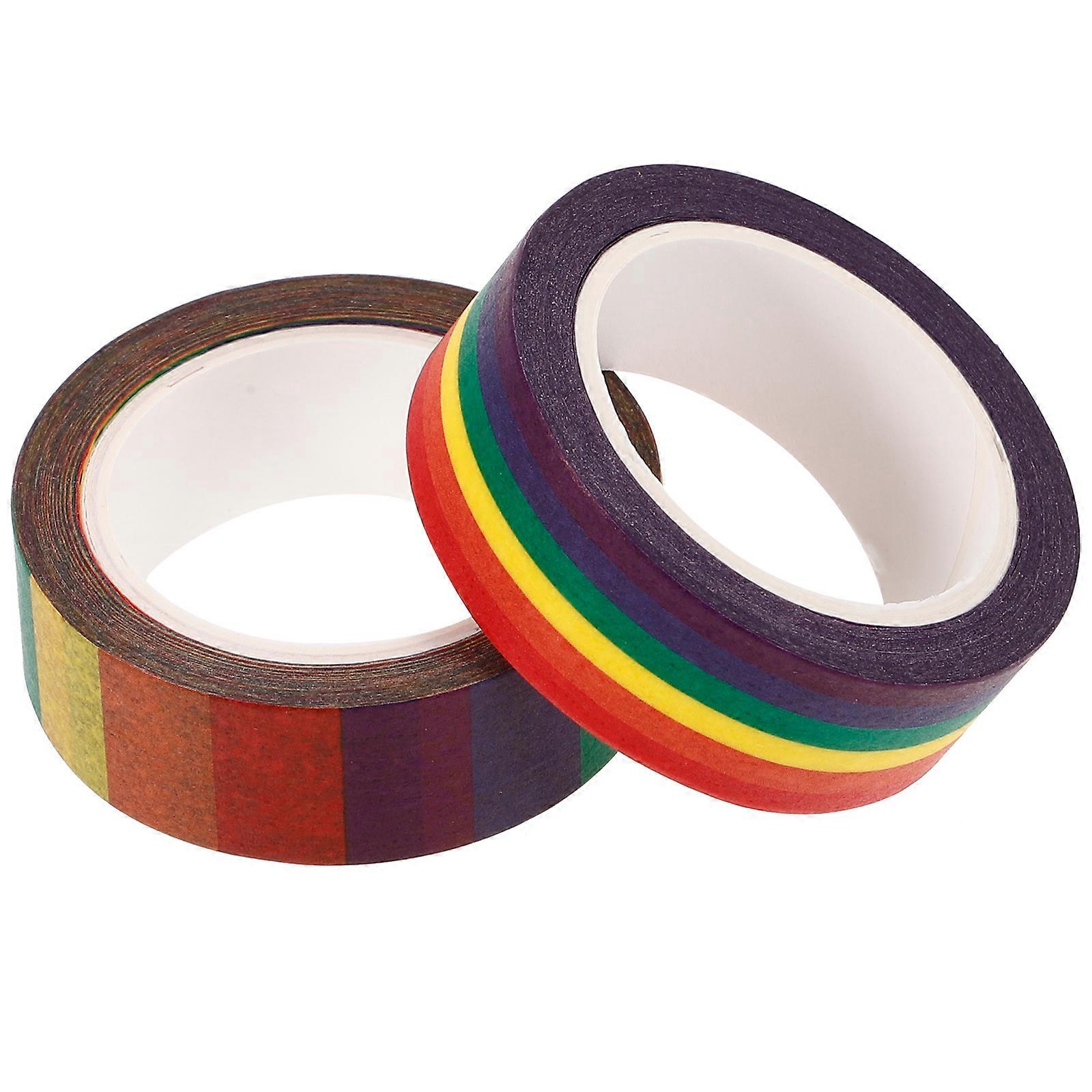 Assorted Color DIY Washi Tape for Scrapbooking and Journaling Supplies 2 Rolls of Decorative Paper Tape