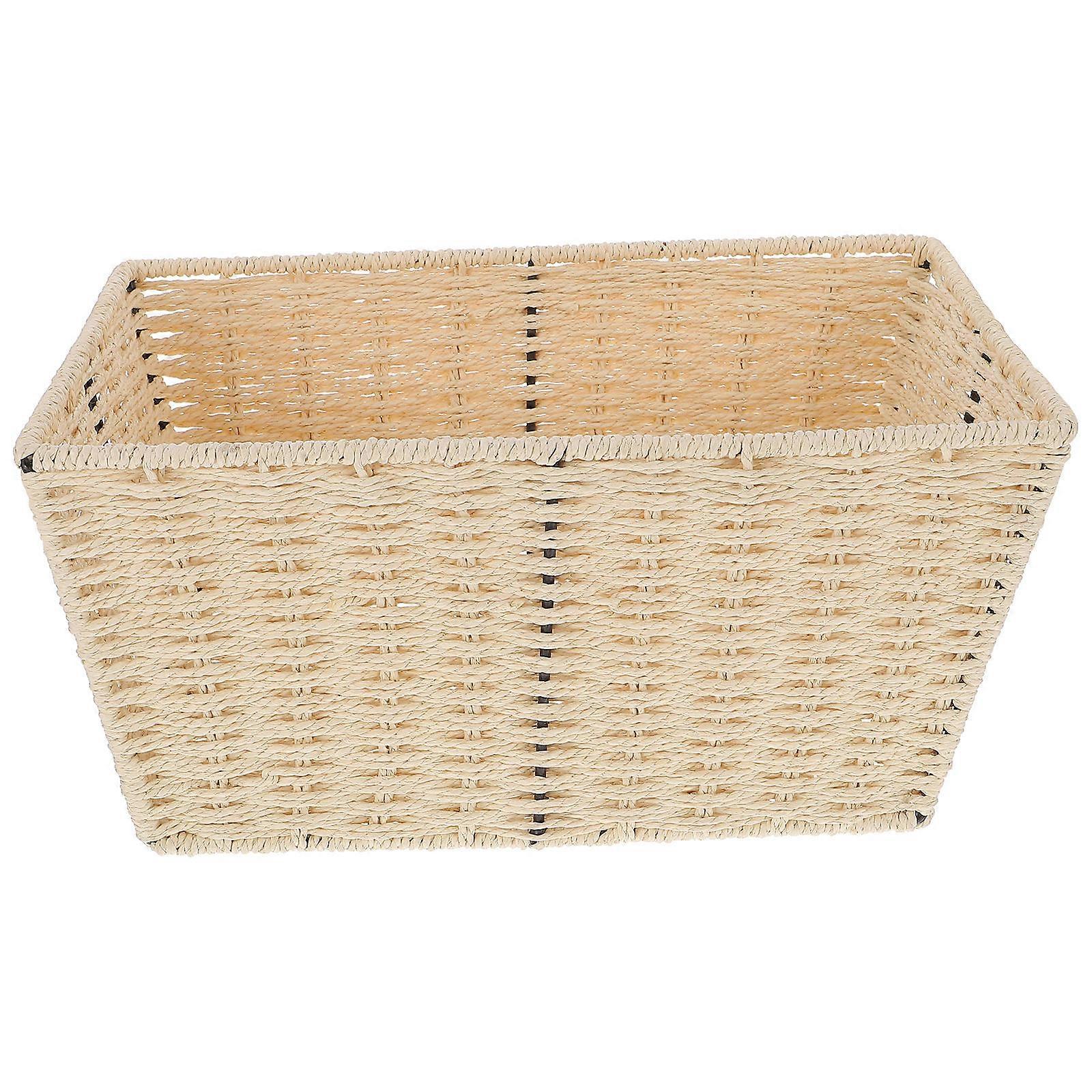 Beige Desktop Organizer Storage Basket for Sundries