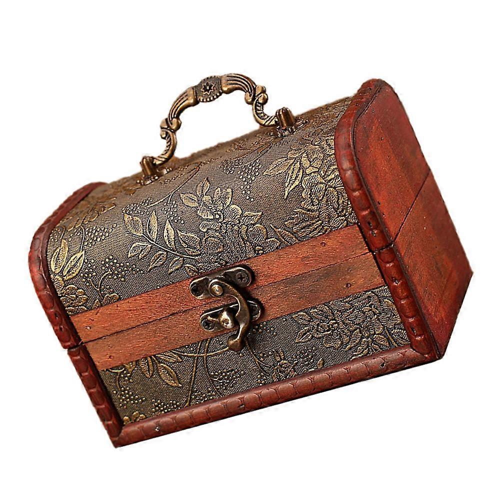 Retro Storage Box for Jewelry and Accessories Brown Plastic Vintage Design for Desktop Organization